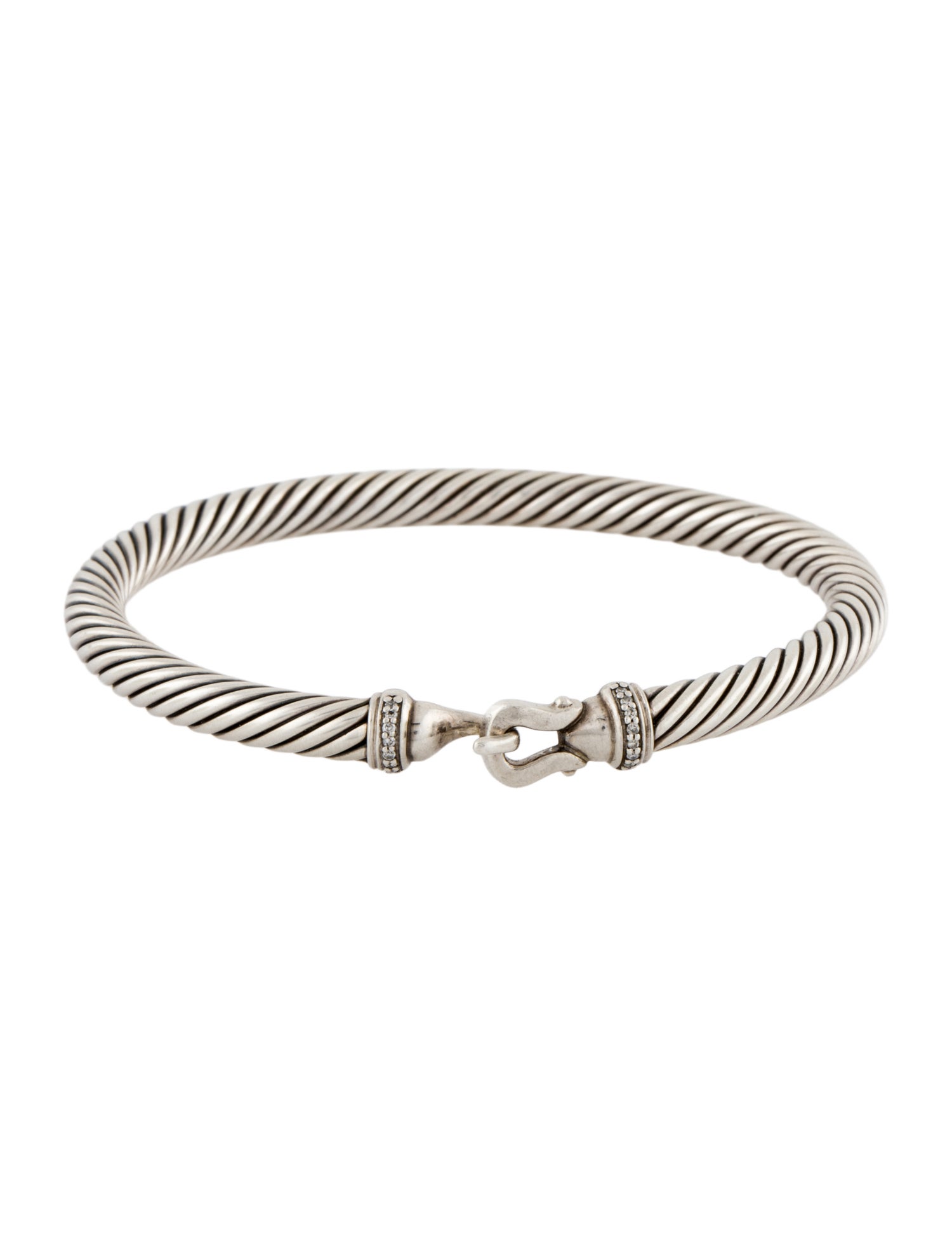 David Yurman Diamond Buckle Classic Cable Bracelet