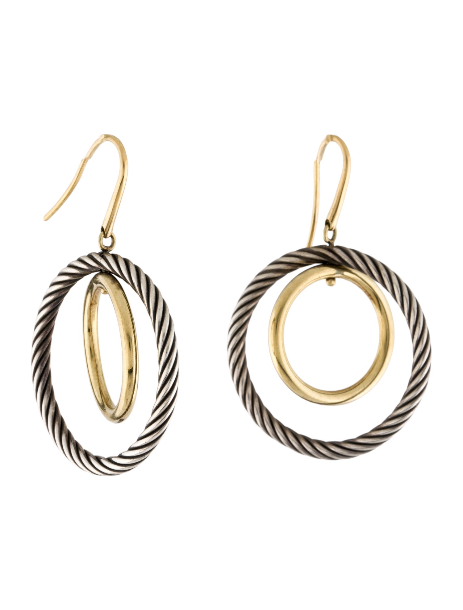 David Yurman Two-Tone Mobile Circle Drop Earrings
