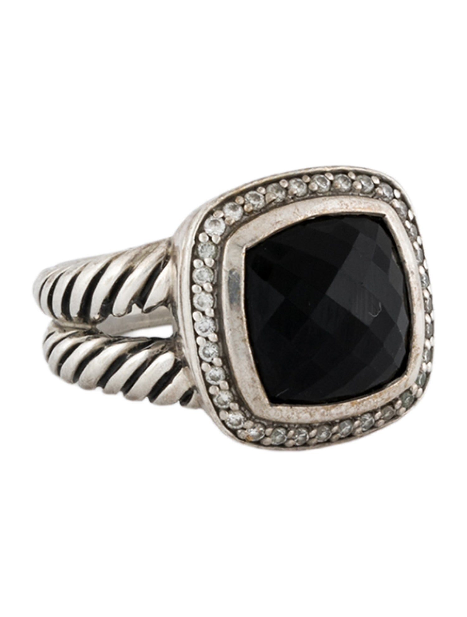 David Yurman Onyx & Diamond Albion Cocktail Ring