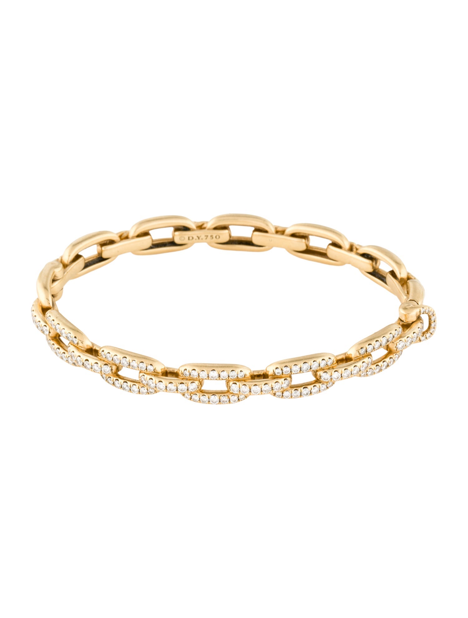 David Yurman 18K Diamond Stax Chain Link Bracelet