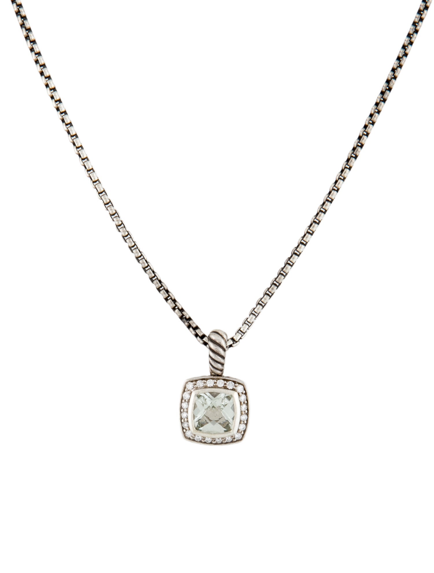 David Yurman Prasiolite & Diamond ALbion Necklace