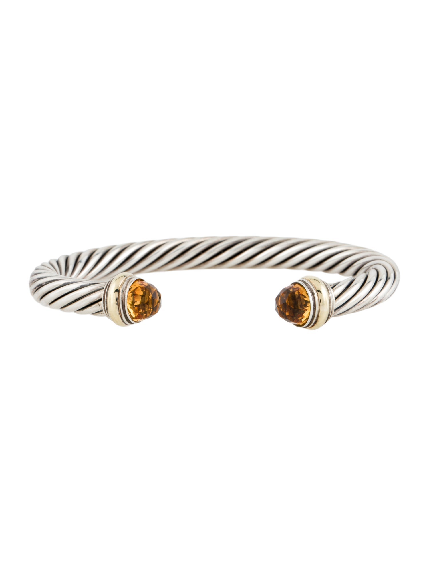 David Yurman Citrine Classic Cable Cuff Bracelet
