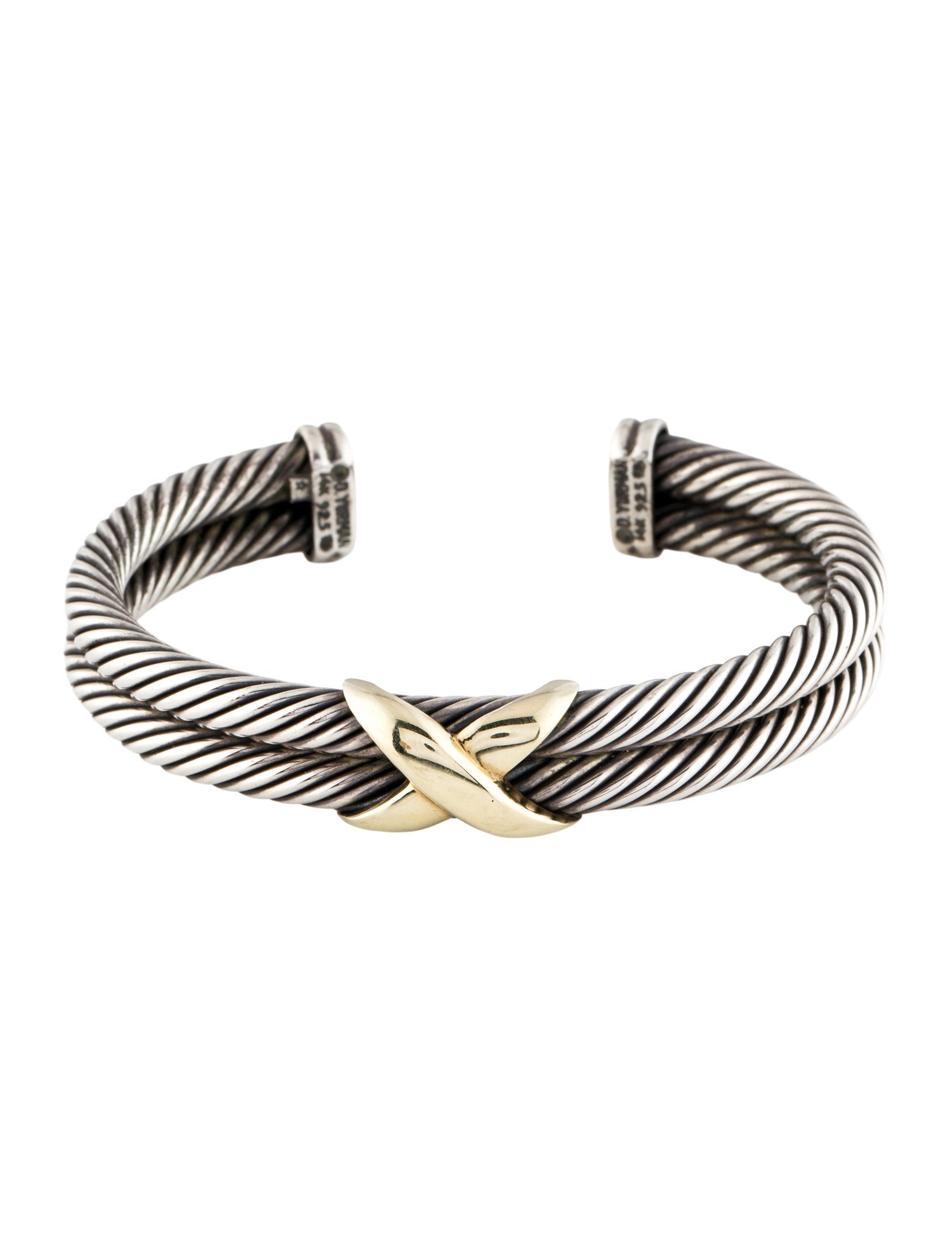David Yurman Two-Tone Double Cable X Bracelet