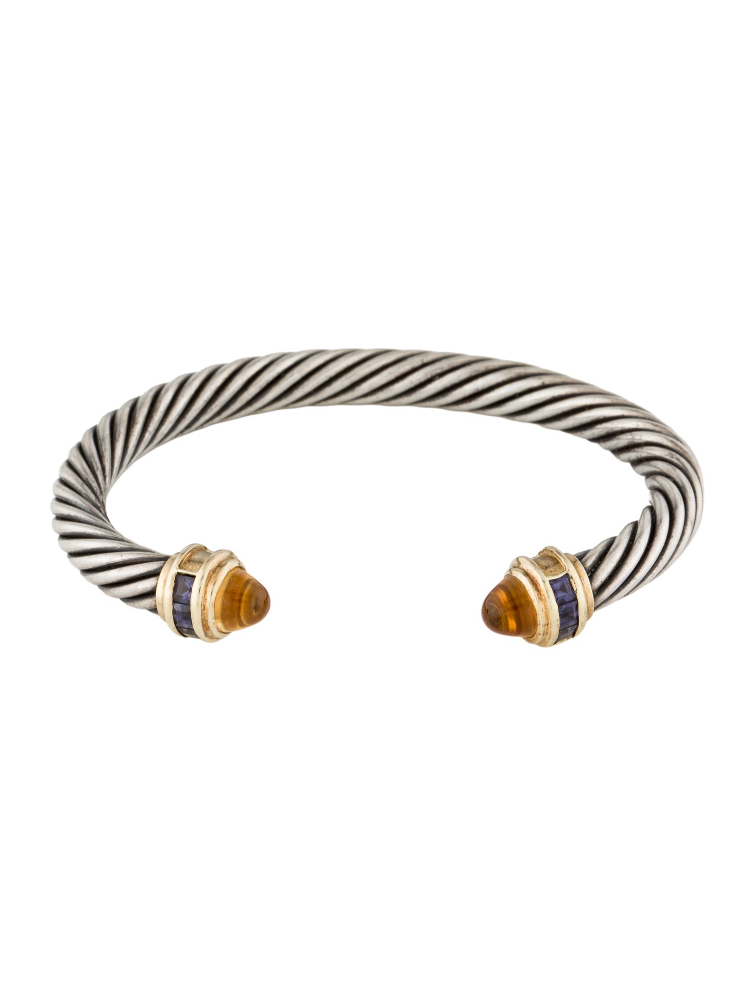 David Yurman Citrine & Iolite Cable Classic Cuff Bracelet