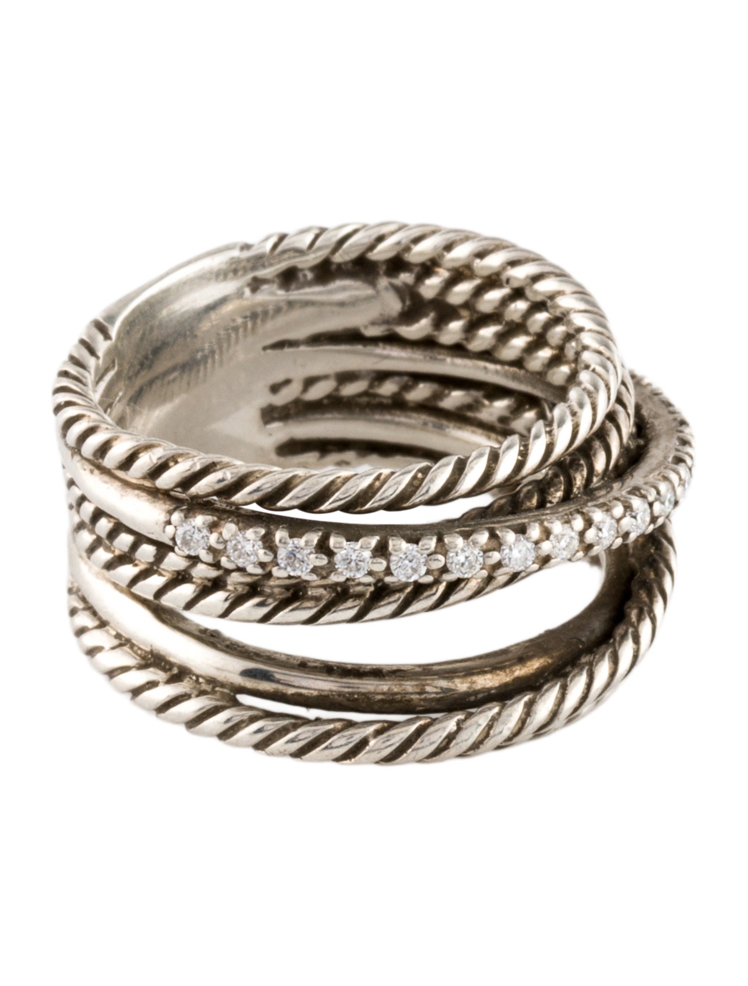 David Yurman Diamond Crossover Band