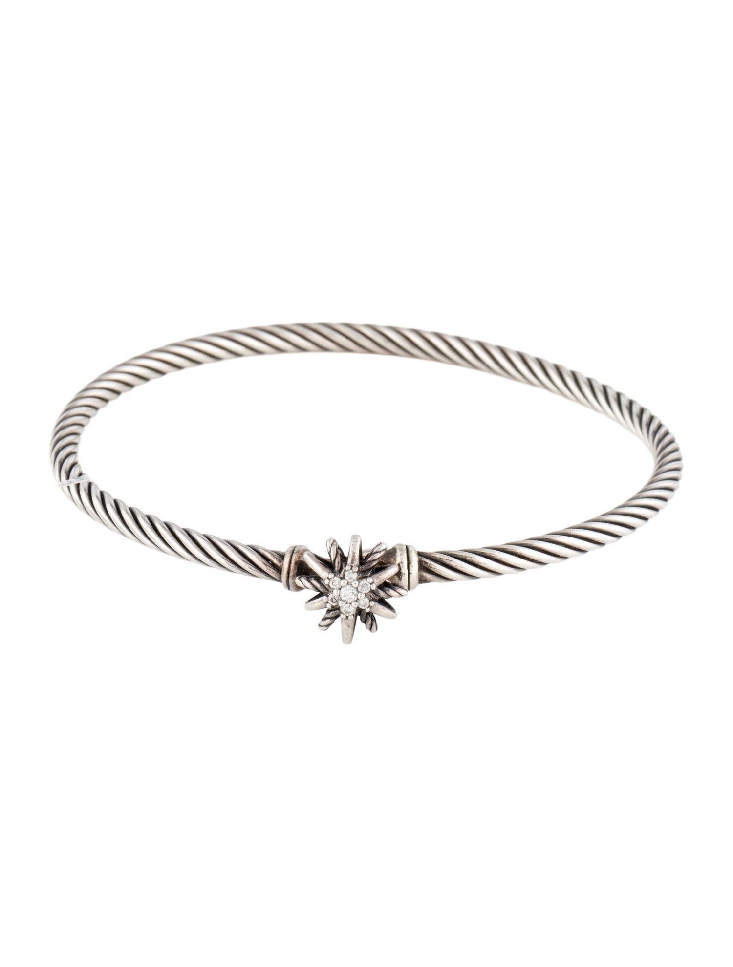 David Yurman Diamond Starburst Single-Station Cable Bracelet