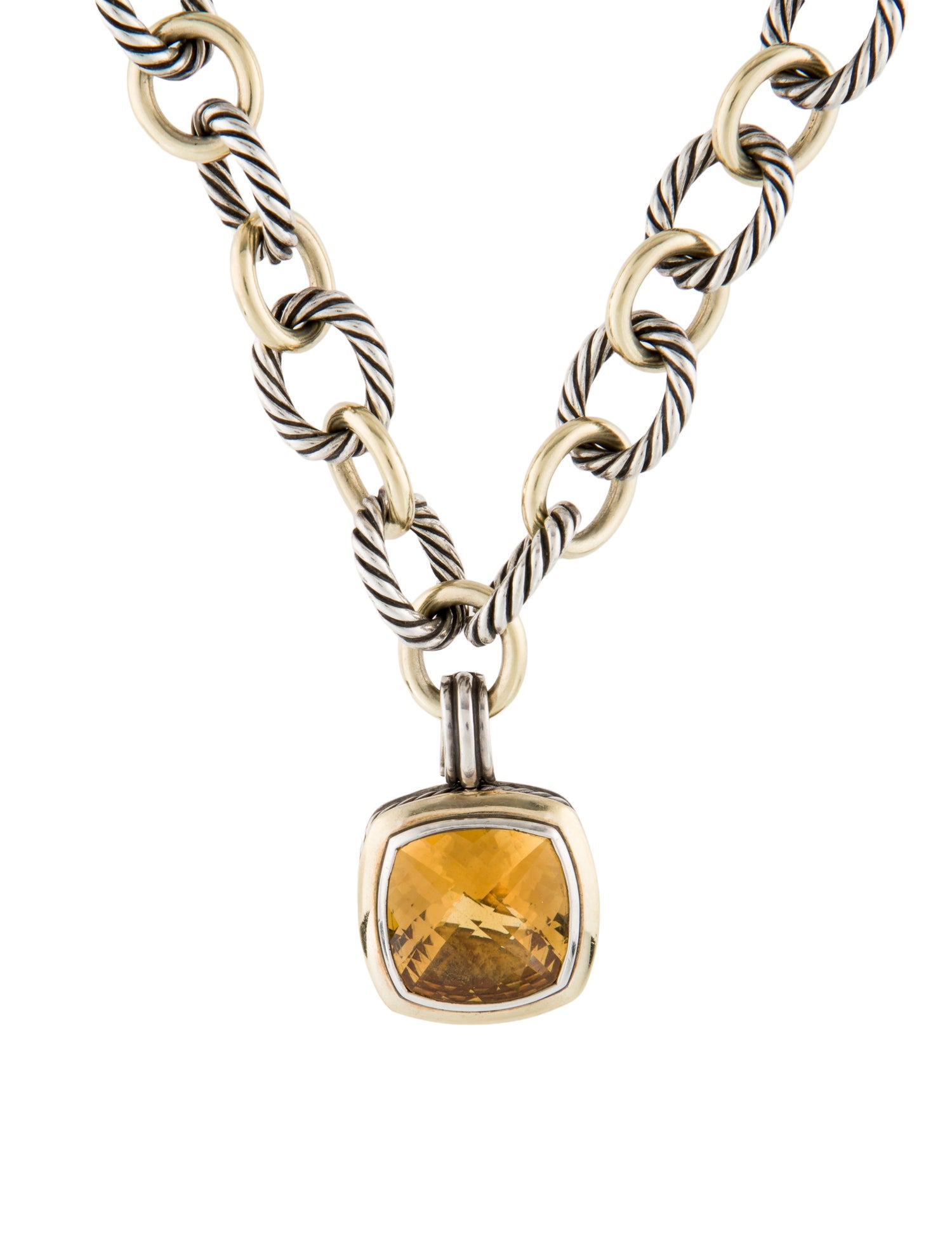 David Yurman Citrine Albion Pendant Necklace