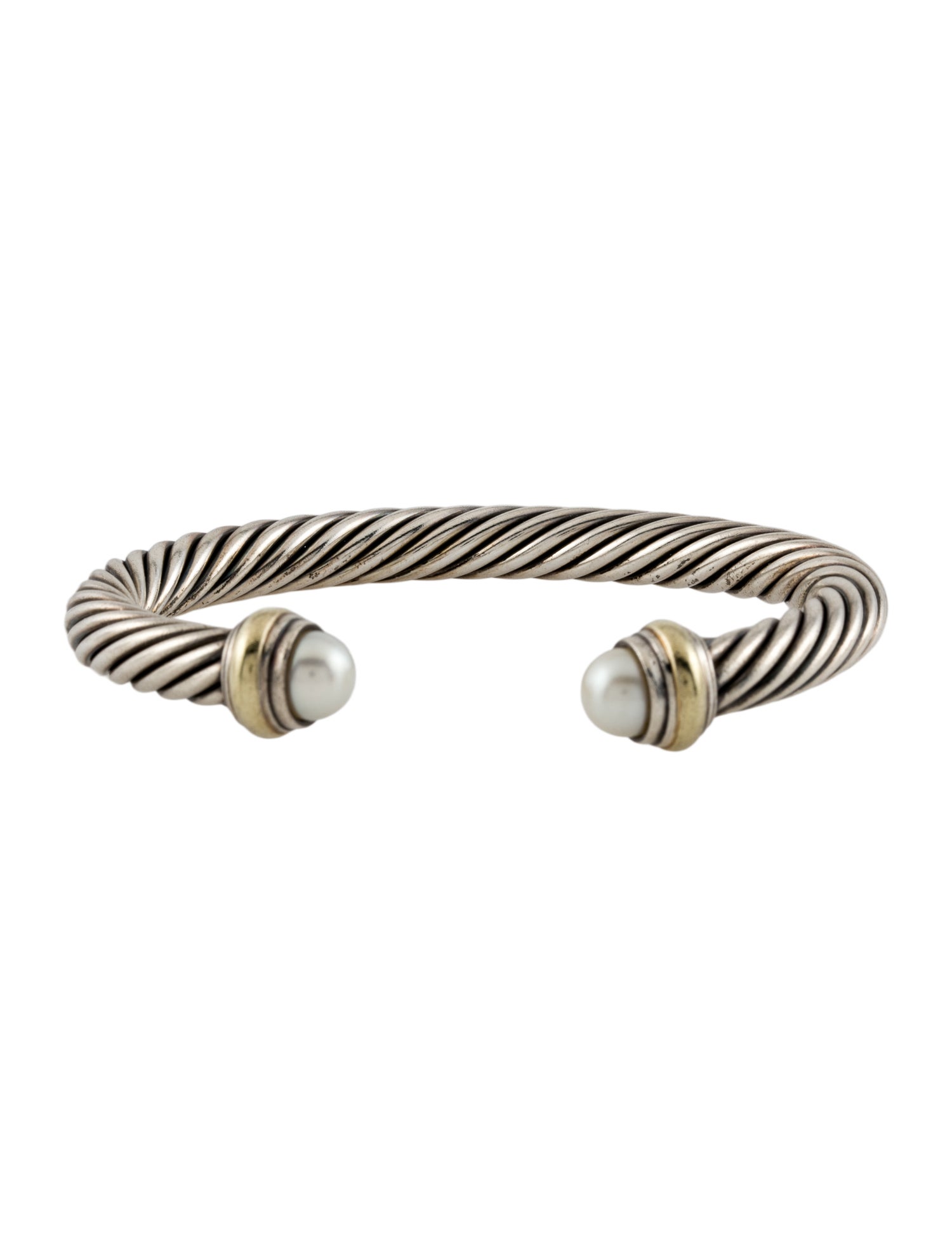 David Yurman Cultured Pearl Cable Cuff Bracelet