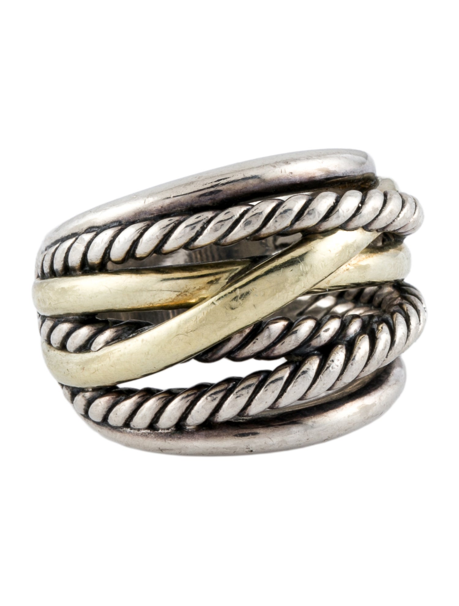 David Yurman Two-Tone Crossover Ring