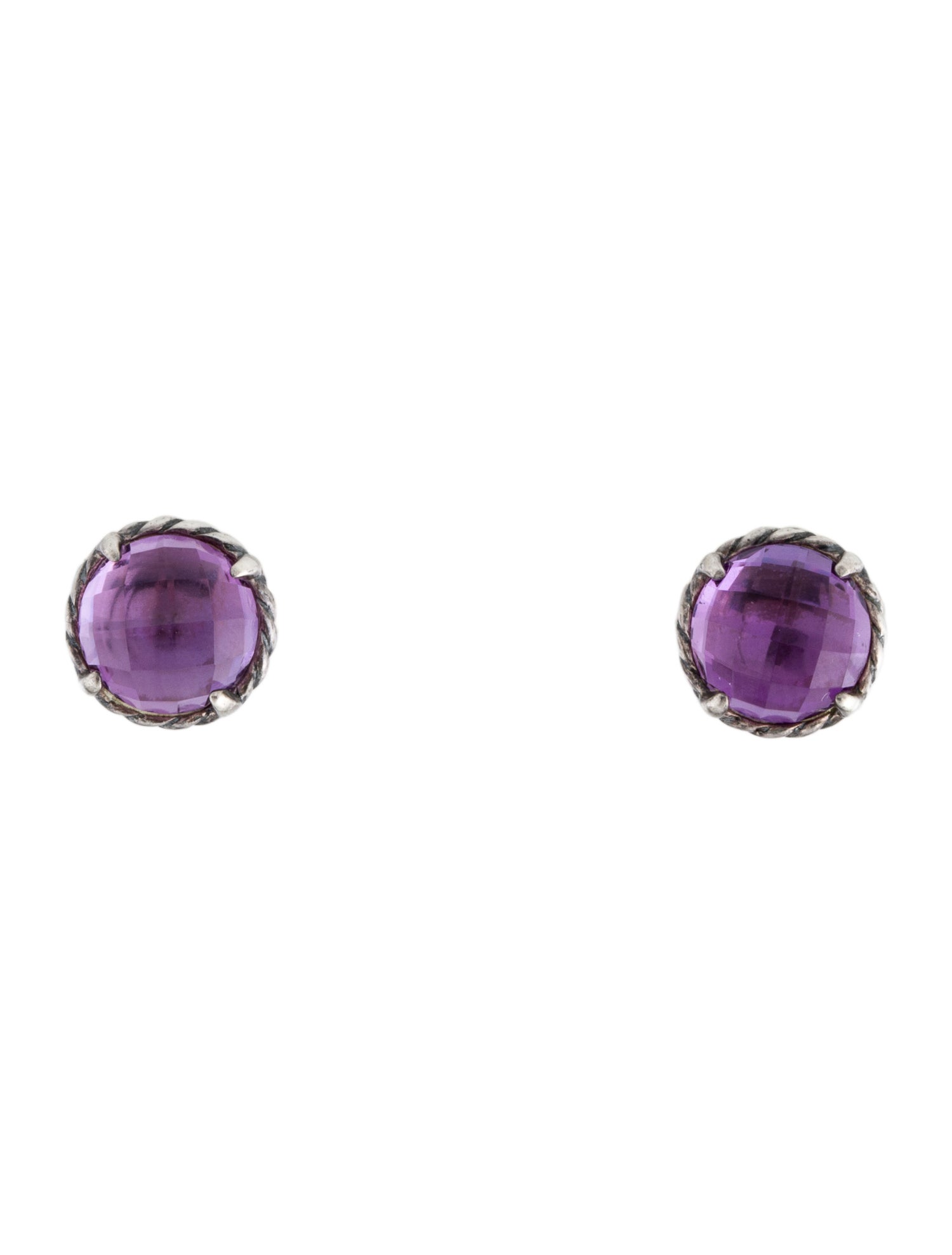 David Yurman Amethyst Chatelaine Stud Earrings