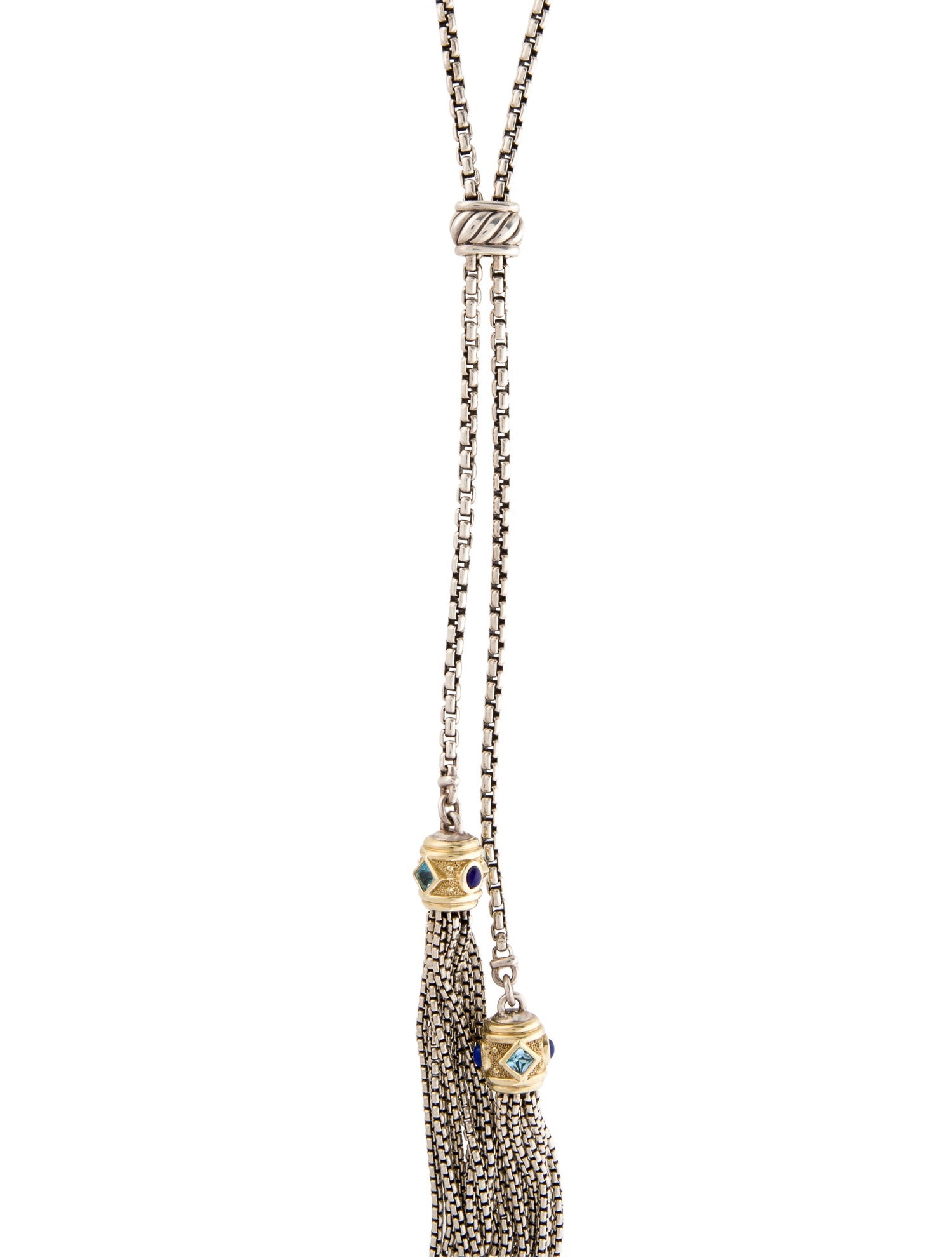 David Yurman Lapis Lazuli & Topaz Renaissance Tassel Necklace