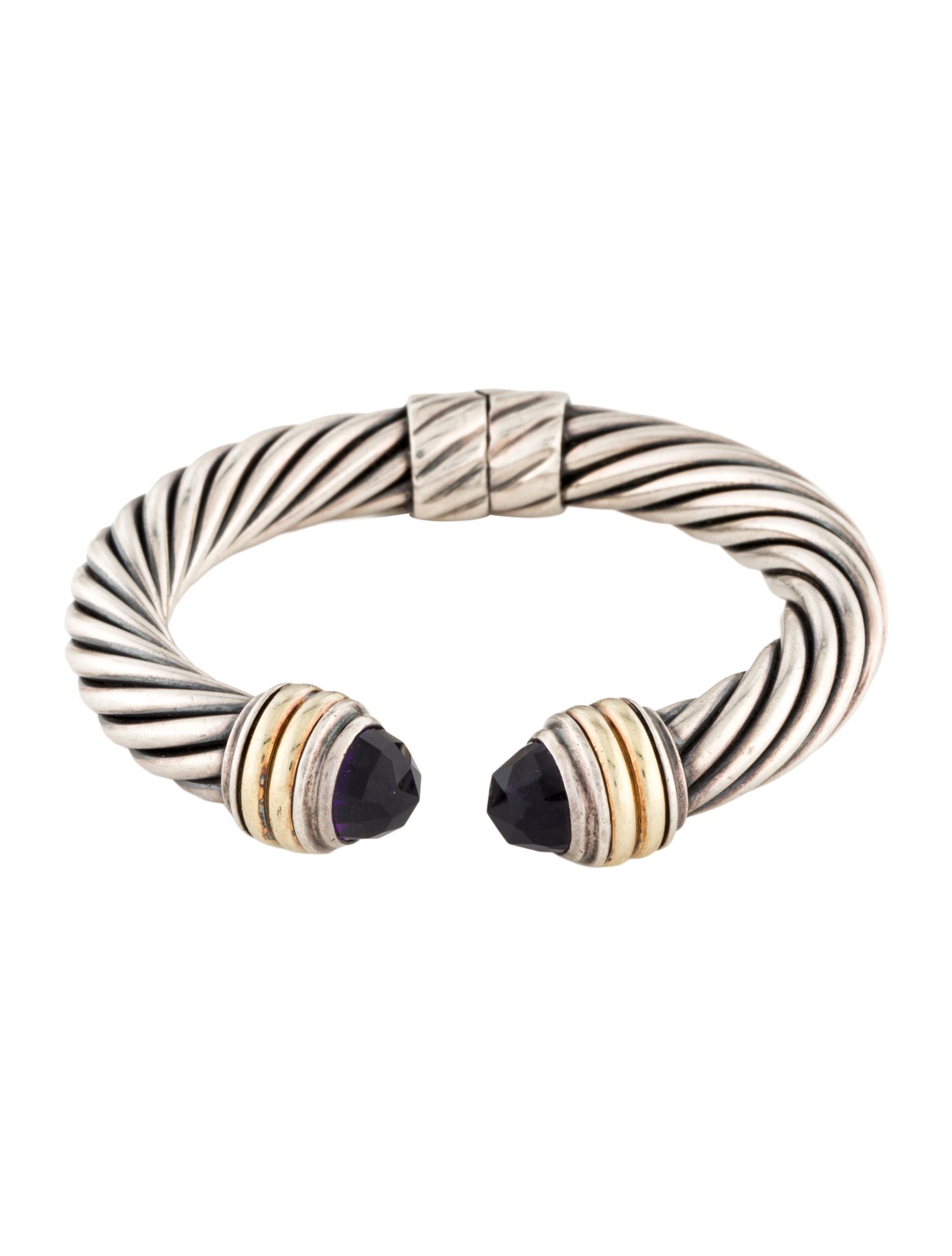 David Yurman Amethyst Cable Hinge Cuff