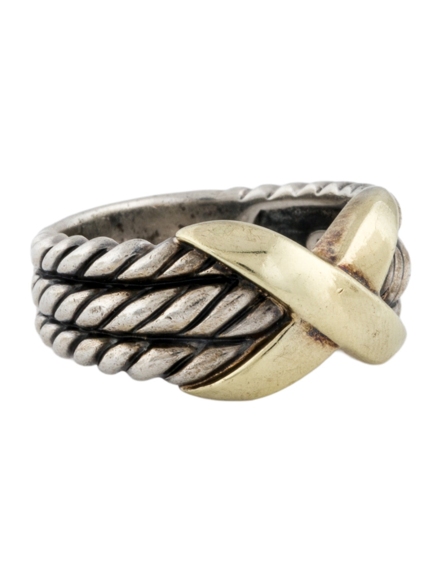 David Yurman Two-Tone X Three Row Cable Band