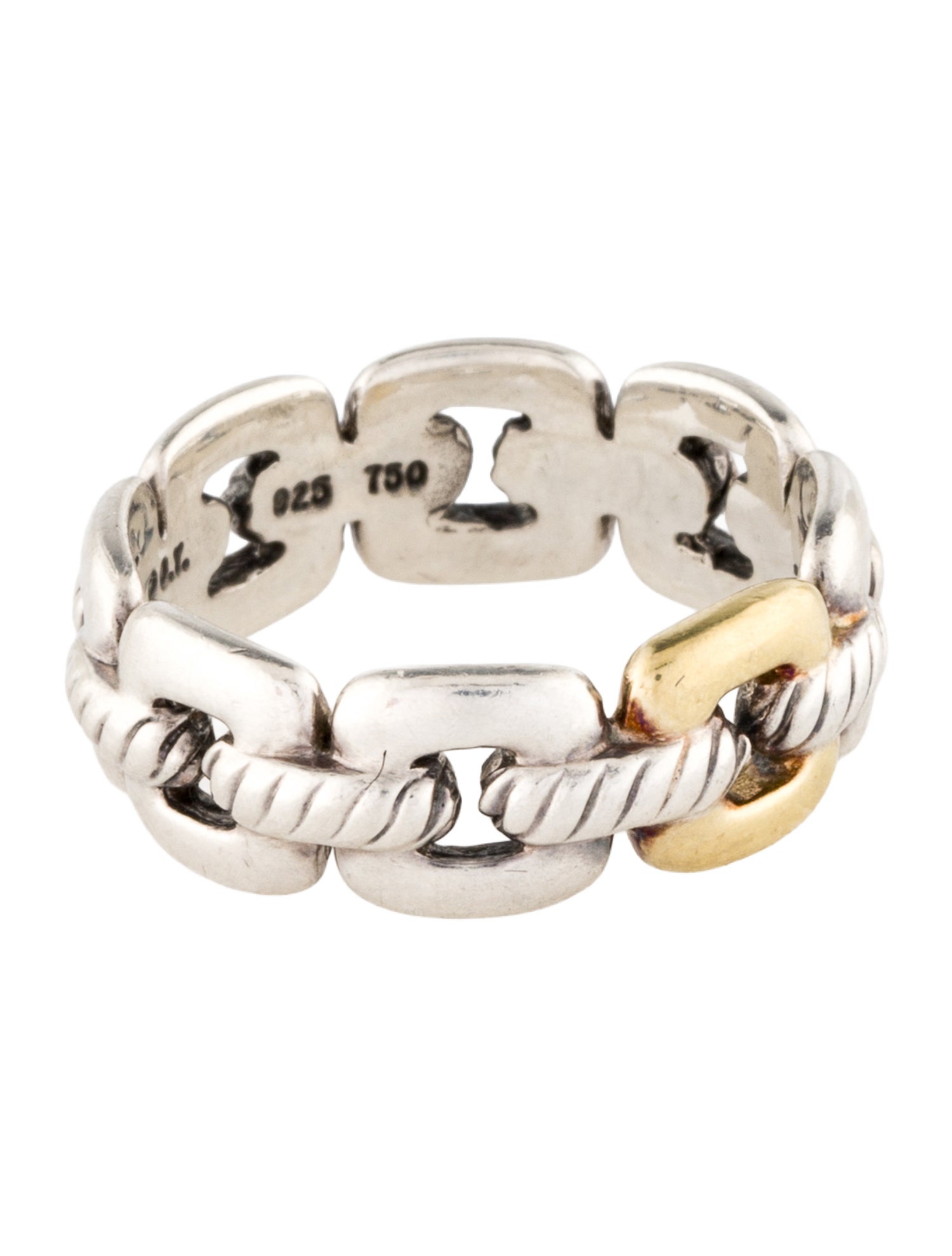 David Yurman Two-Tone Cable Chain Link Band