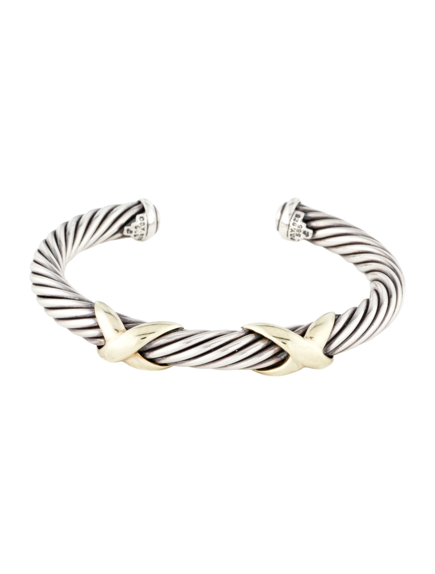 David Yurman Two-Tone Double X Cuff Bracelet
