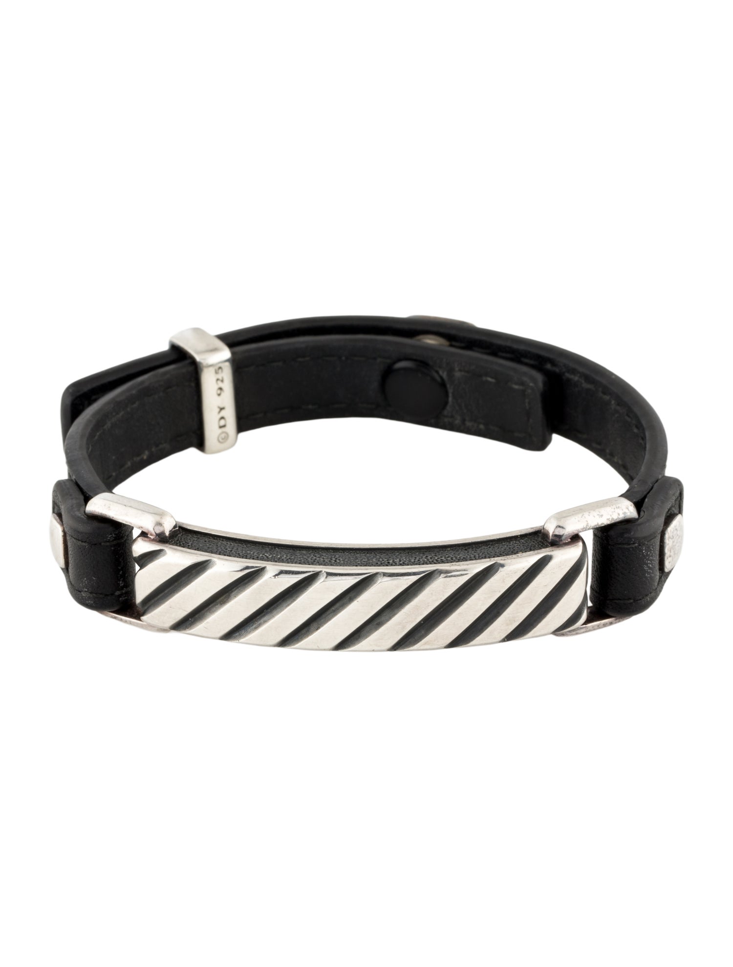 David Yurman Leather Modern Cable ID Bracelet