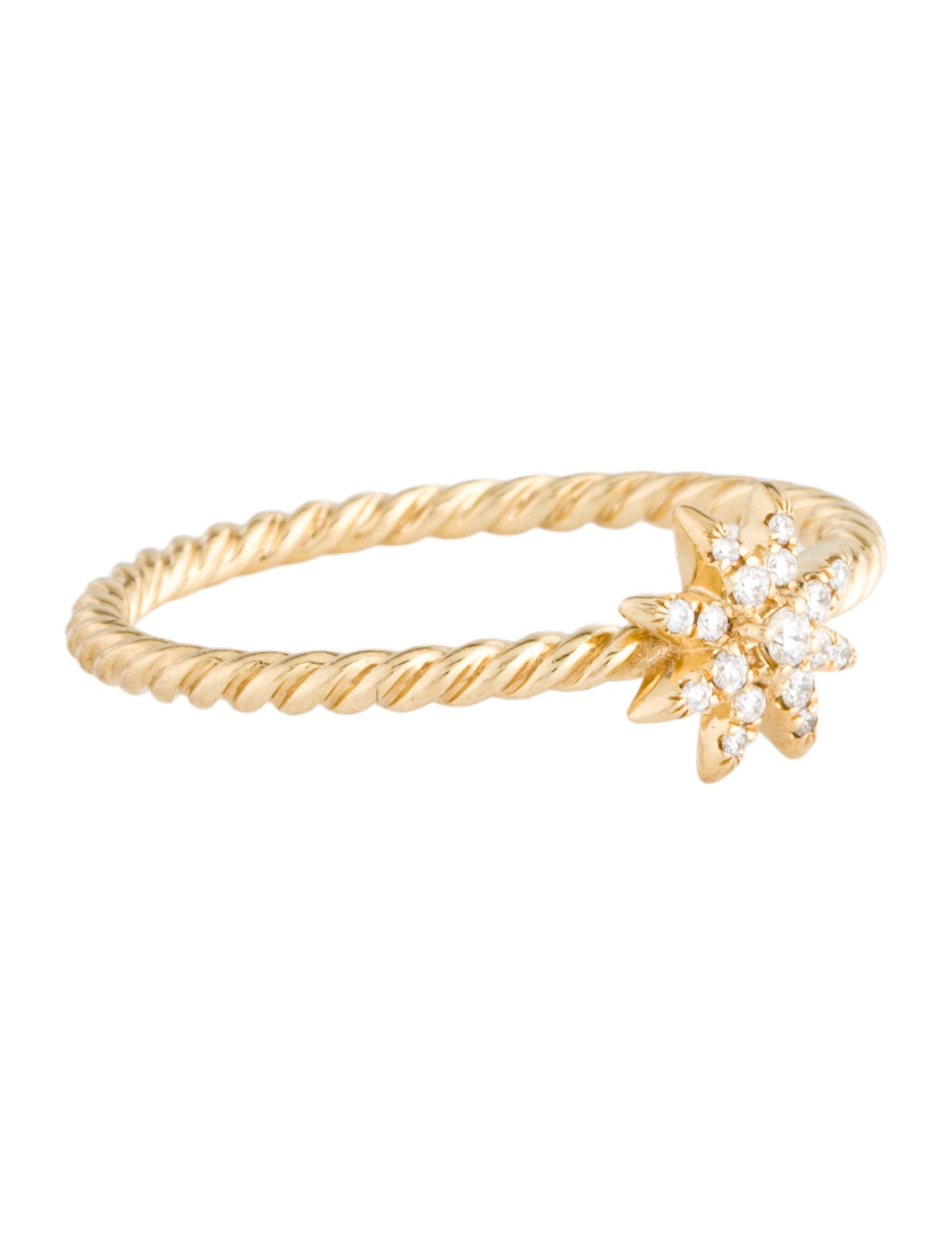 David Yurman 18K Diamond Petite Starburst Station Cocktail Ring