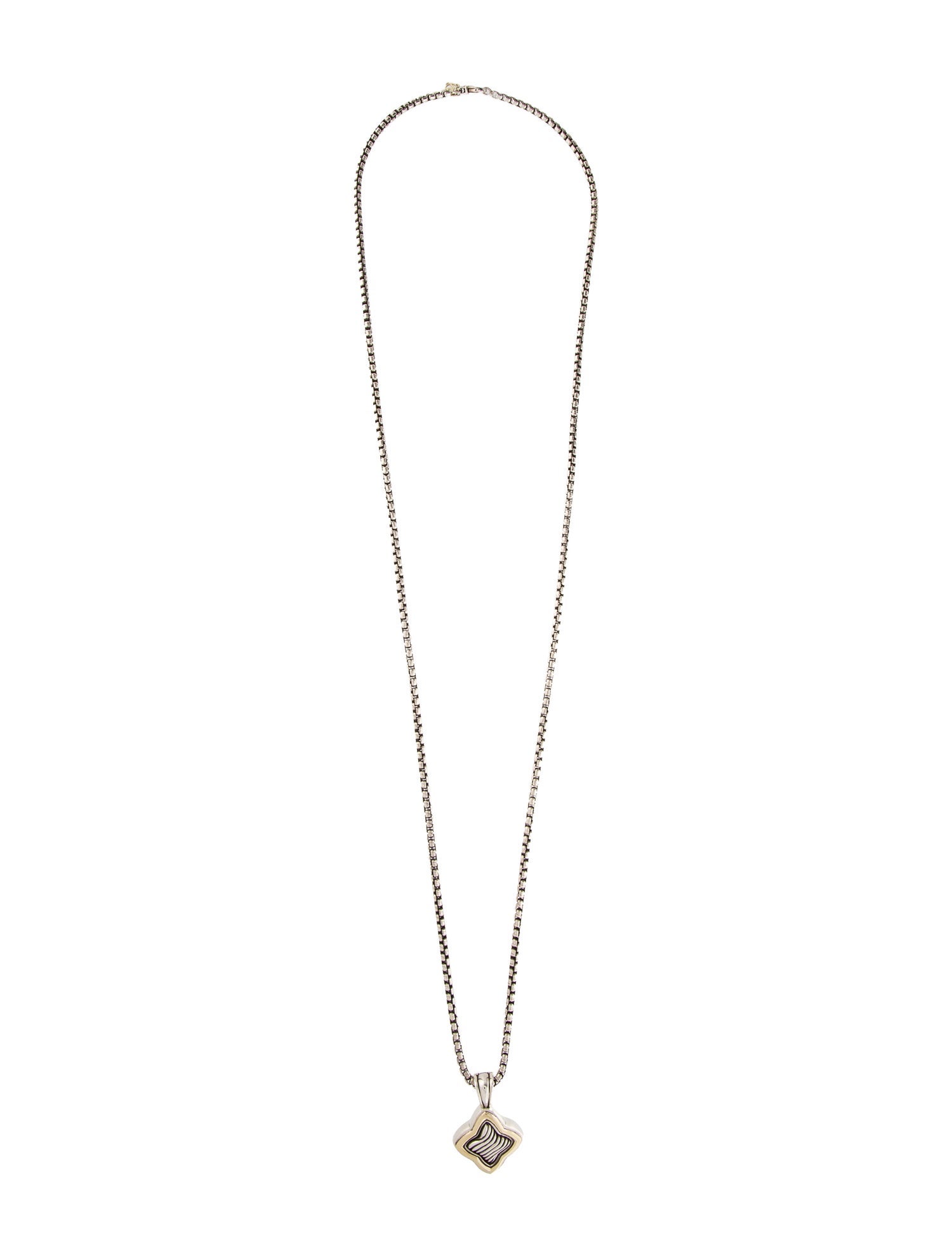 David Yurman Two-Tone Quatrefoil Enhancer Pendant Necklace