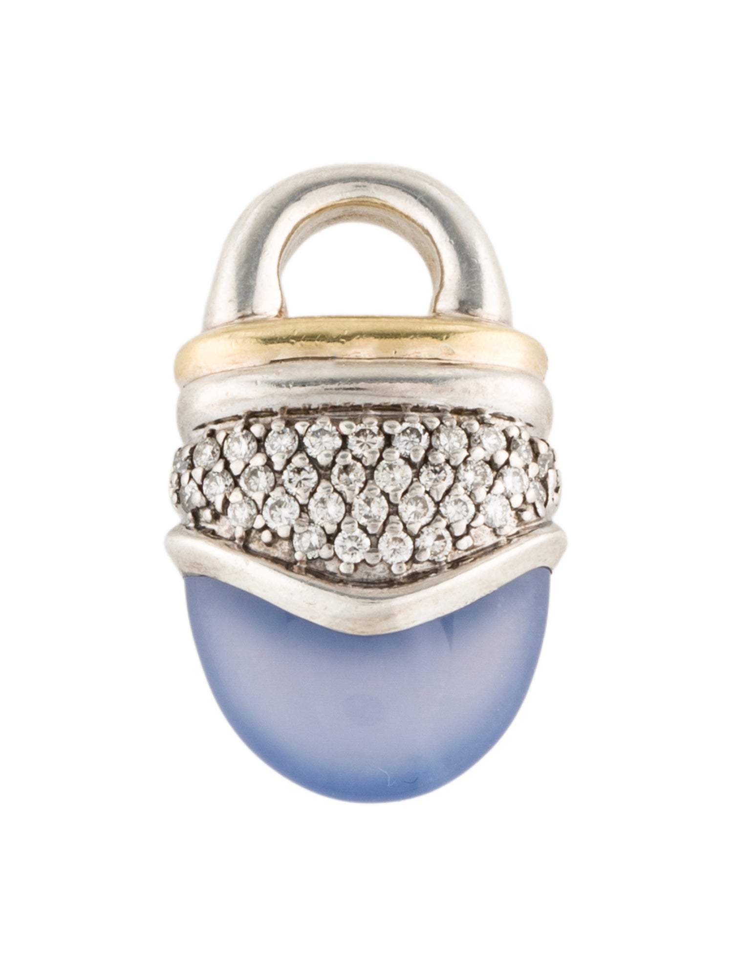 David Yurman Chalcedony & Diamond Acorn Pendant