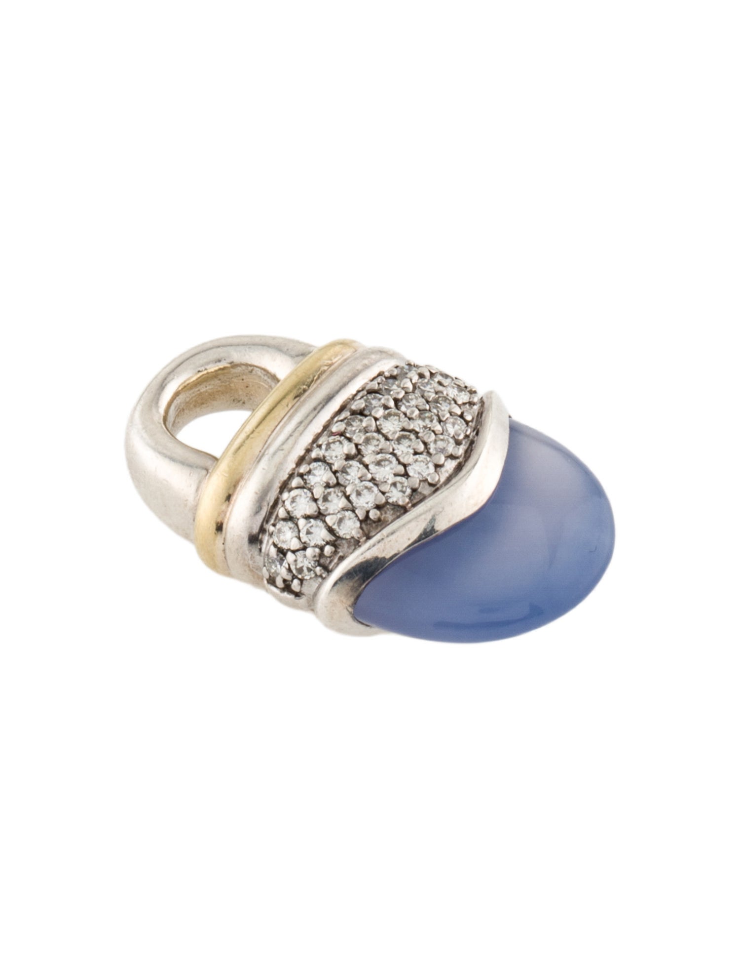 David Yurman Chalcedony & Diamond Acorn Pendant