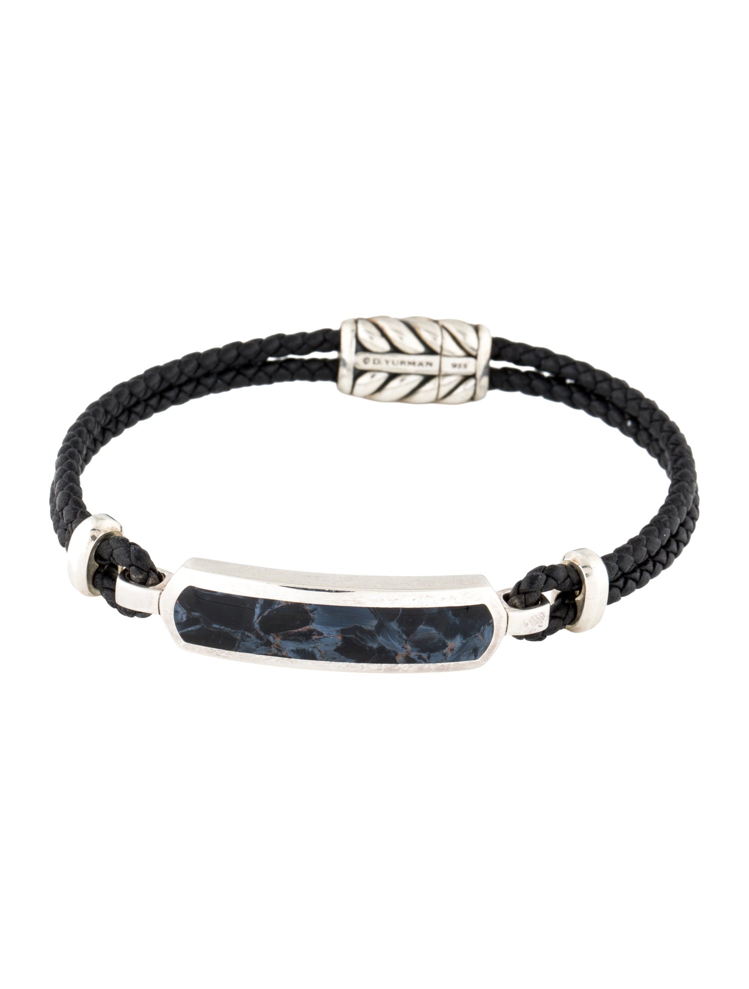 David Yurman Leather & Pietersite Station Bracelet