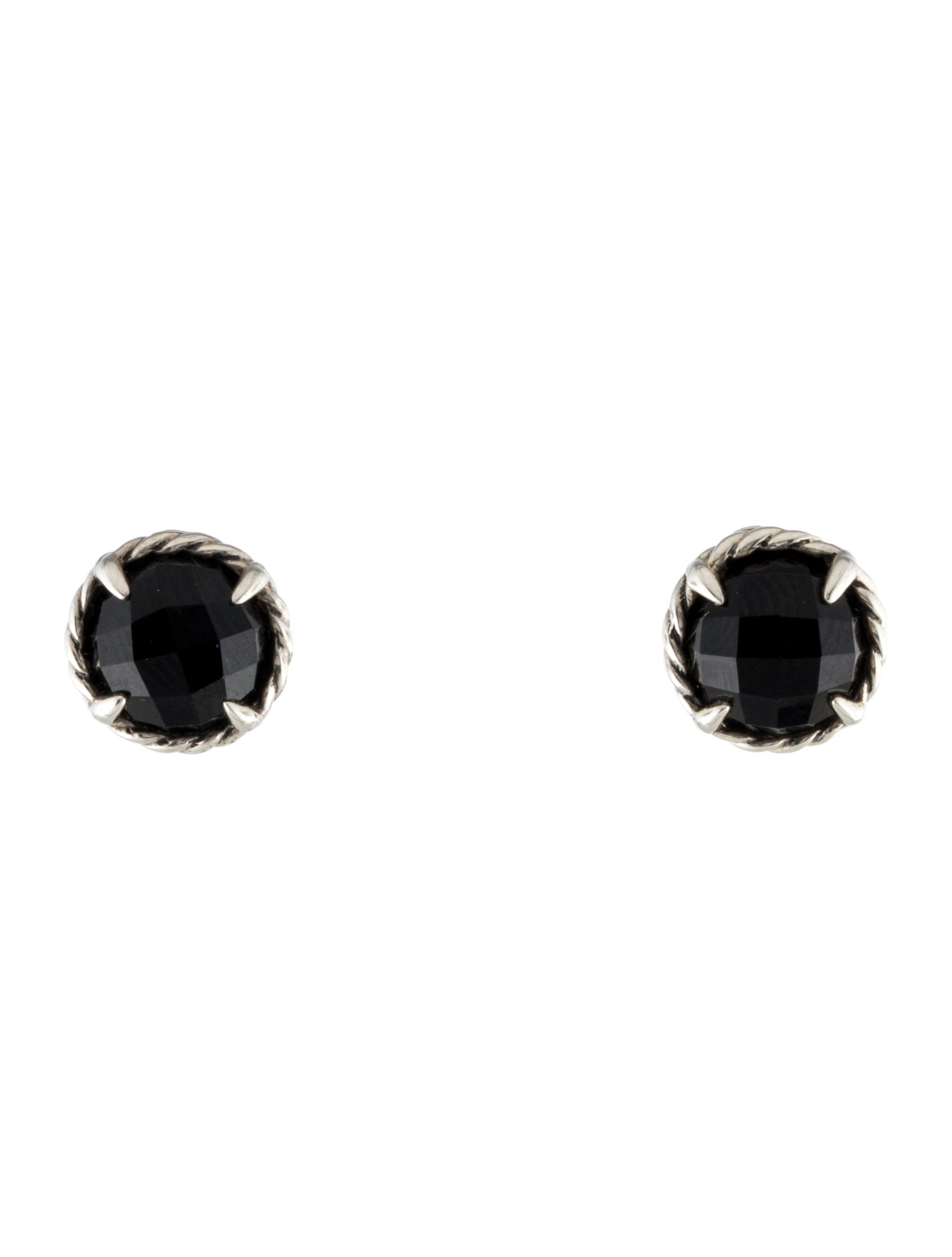 David Yurman Onyx Petite Chatelaine Stud Earrings