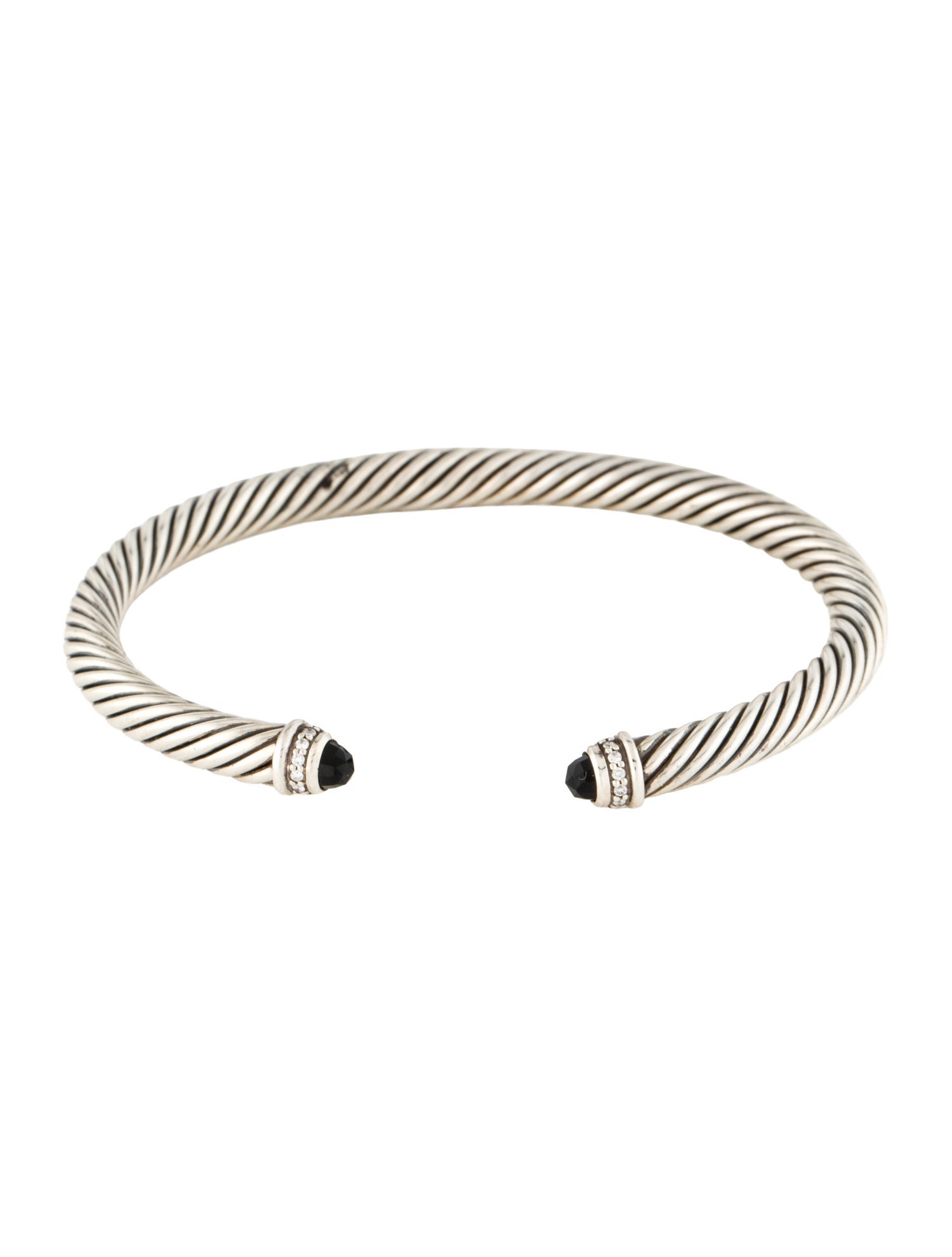 David Yurman Onyx & Diamond Cable Classic Cuff