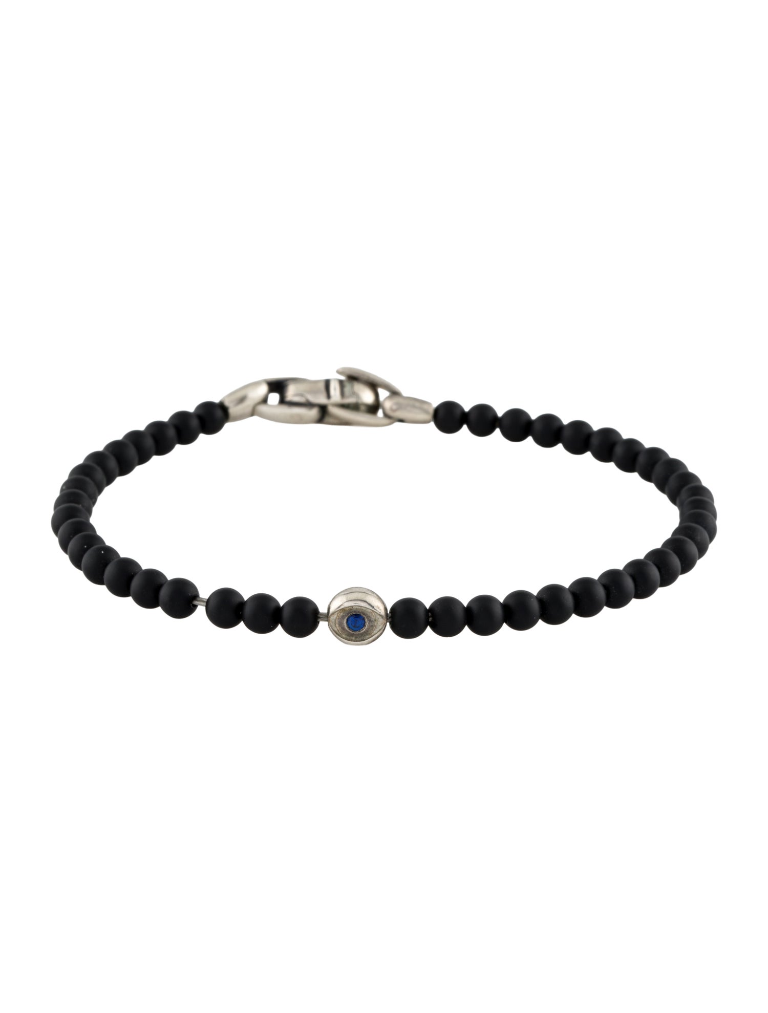 David Yurman Sapphire & Onyx Evil Eye Spiritual Bead Bracelet