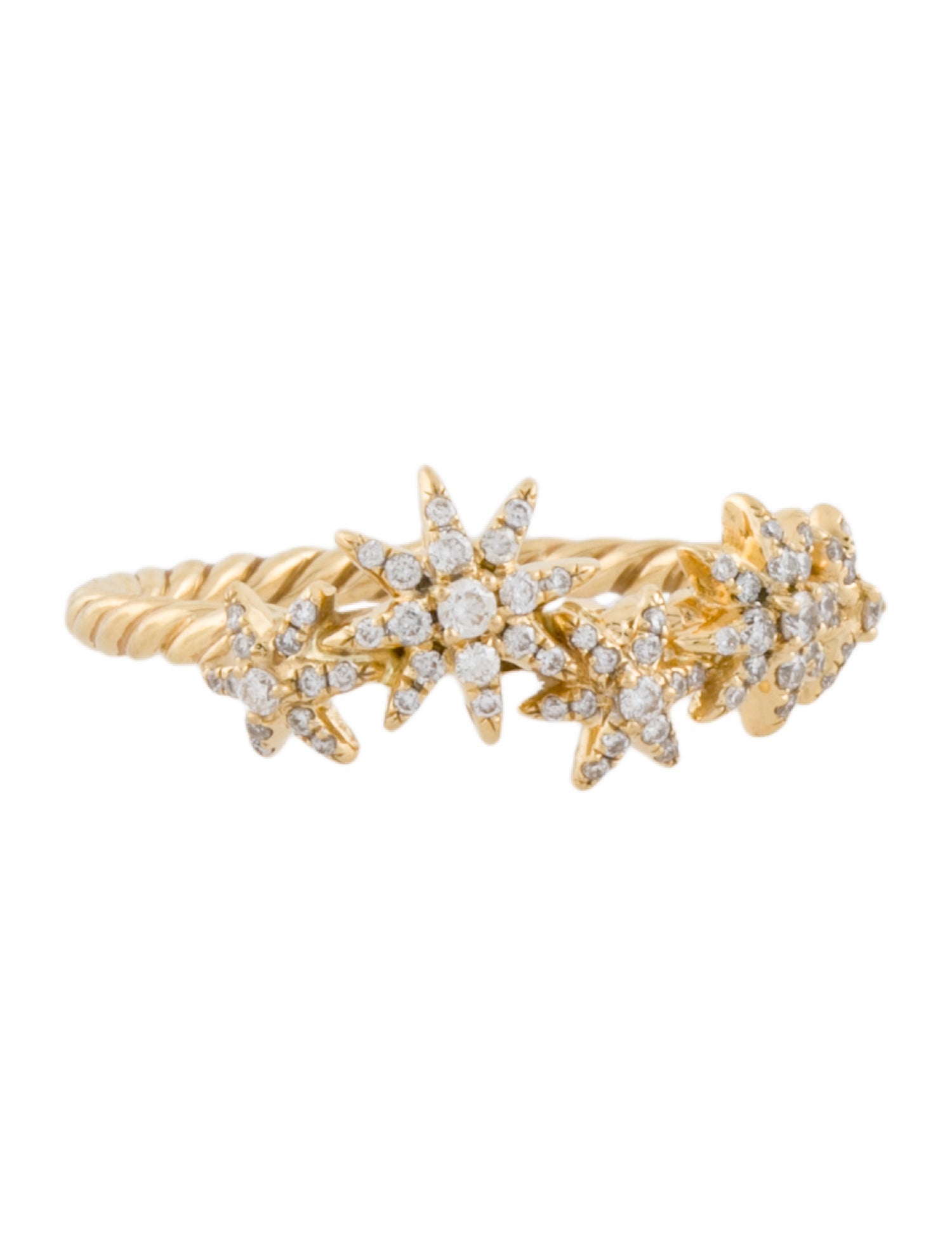 David Yurman 18K Diamond Starburst Cluster Band