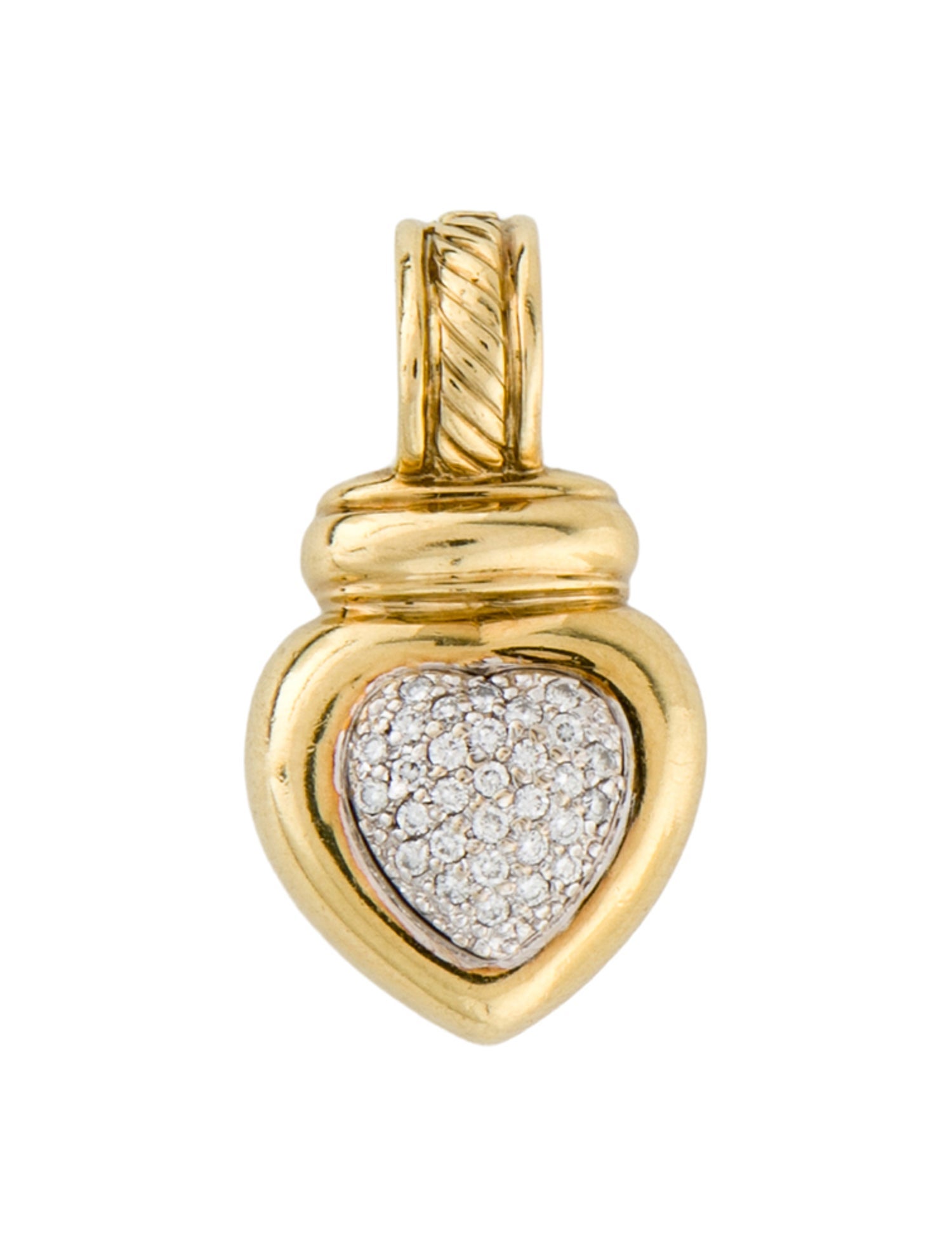 David Yurman 18K Diamond Heart Enhancer Pendant