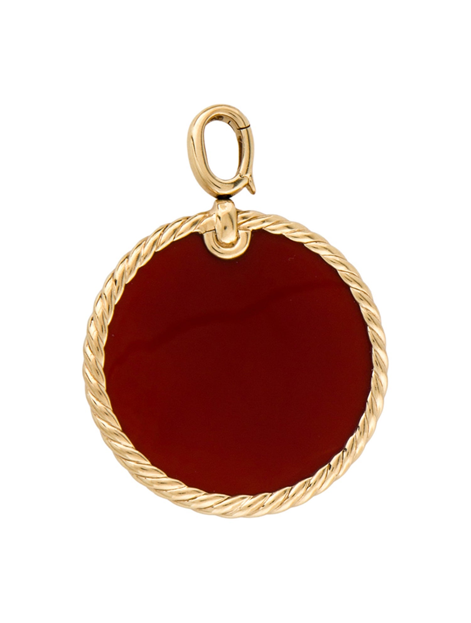 David Yurman 18K Carnelian Disc Pendant