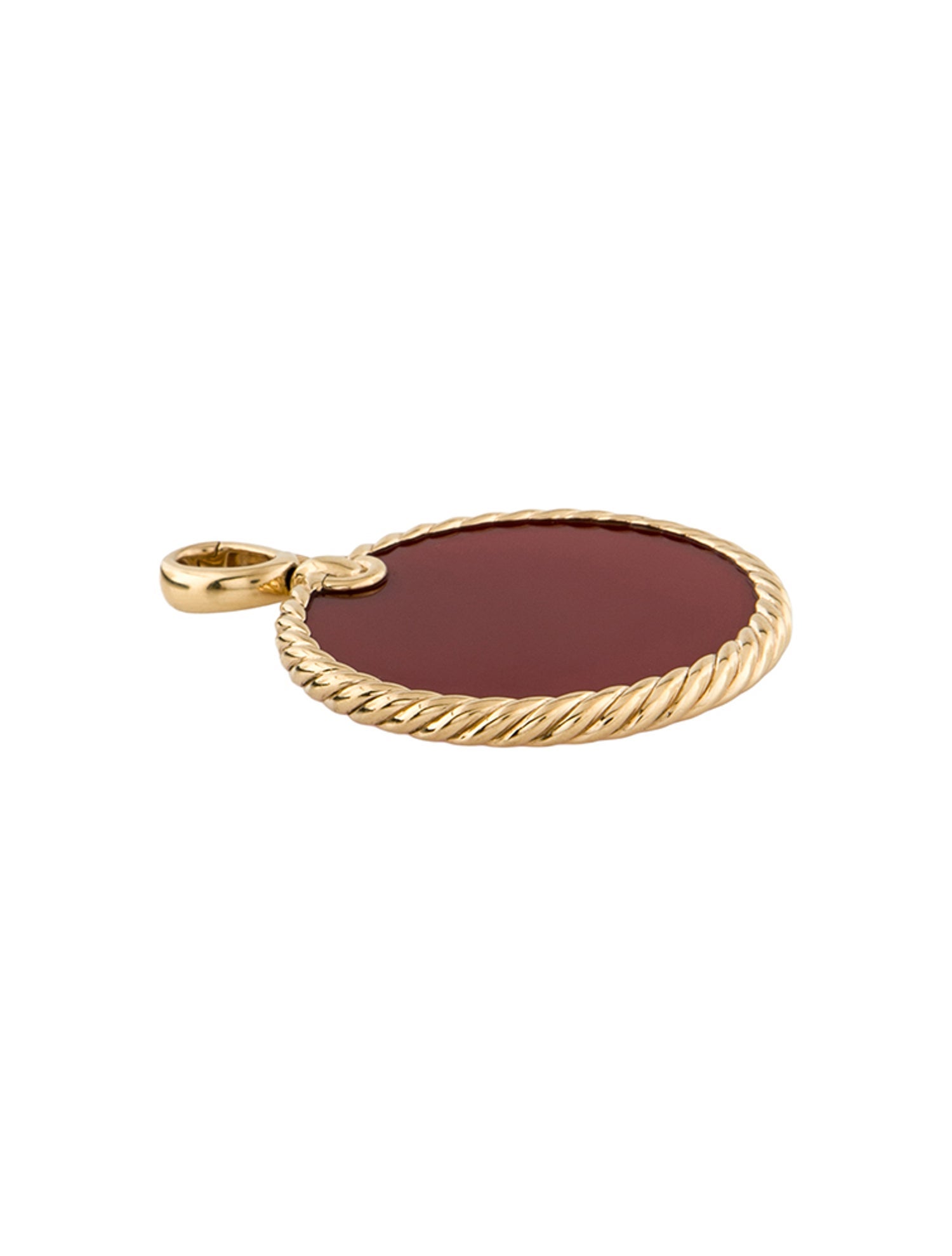 David Yurman 18K Carnelian Disc Pendant