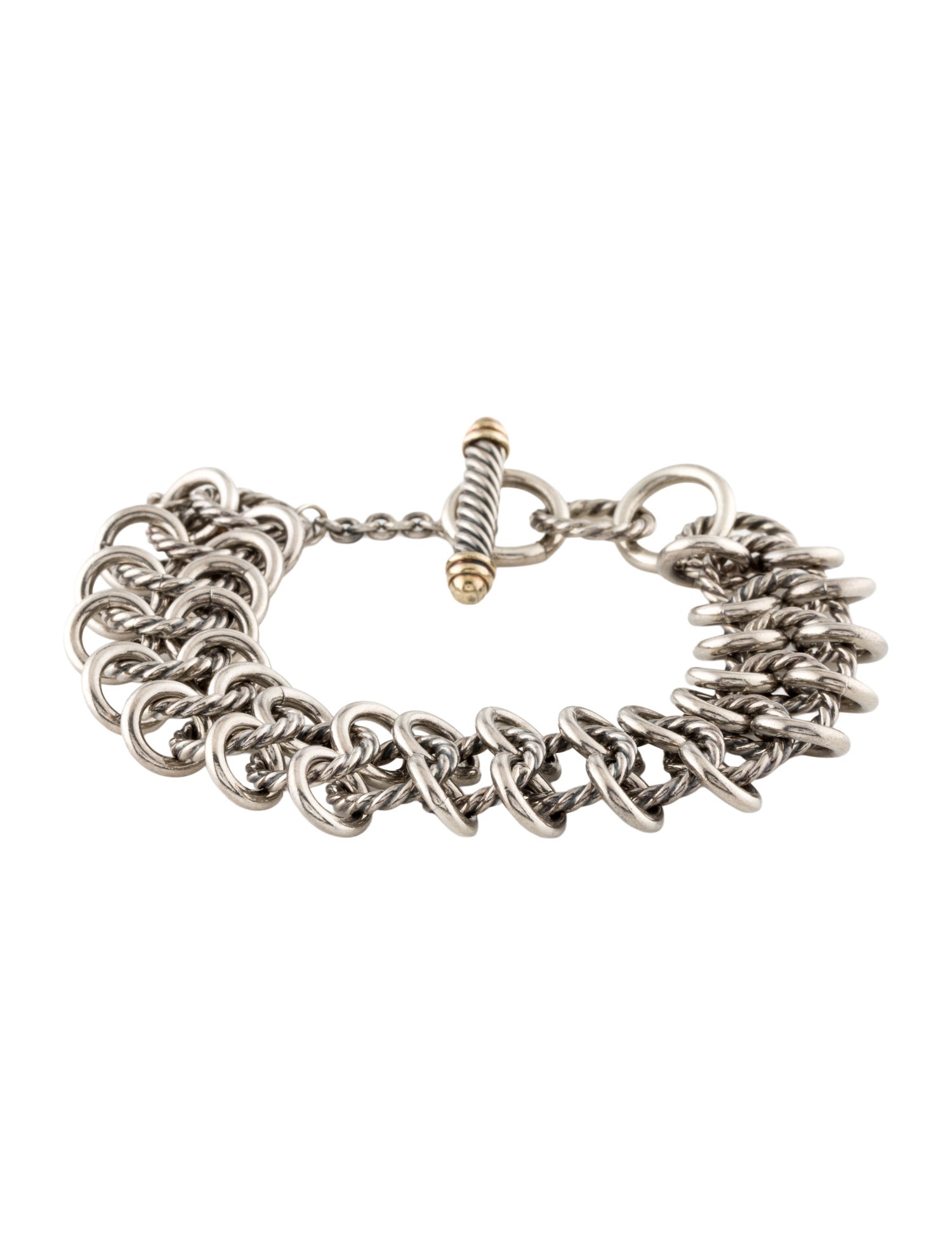 David Yurman Two-Tone Atlas Double Row Link Bracelet