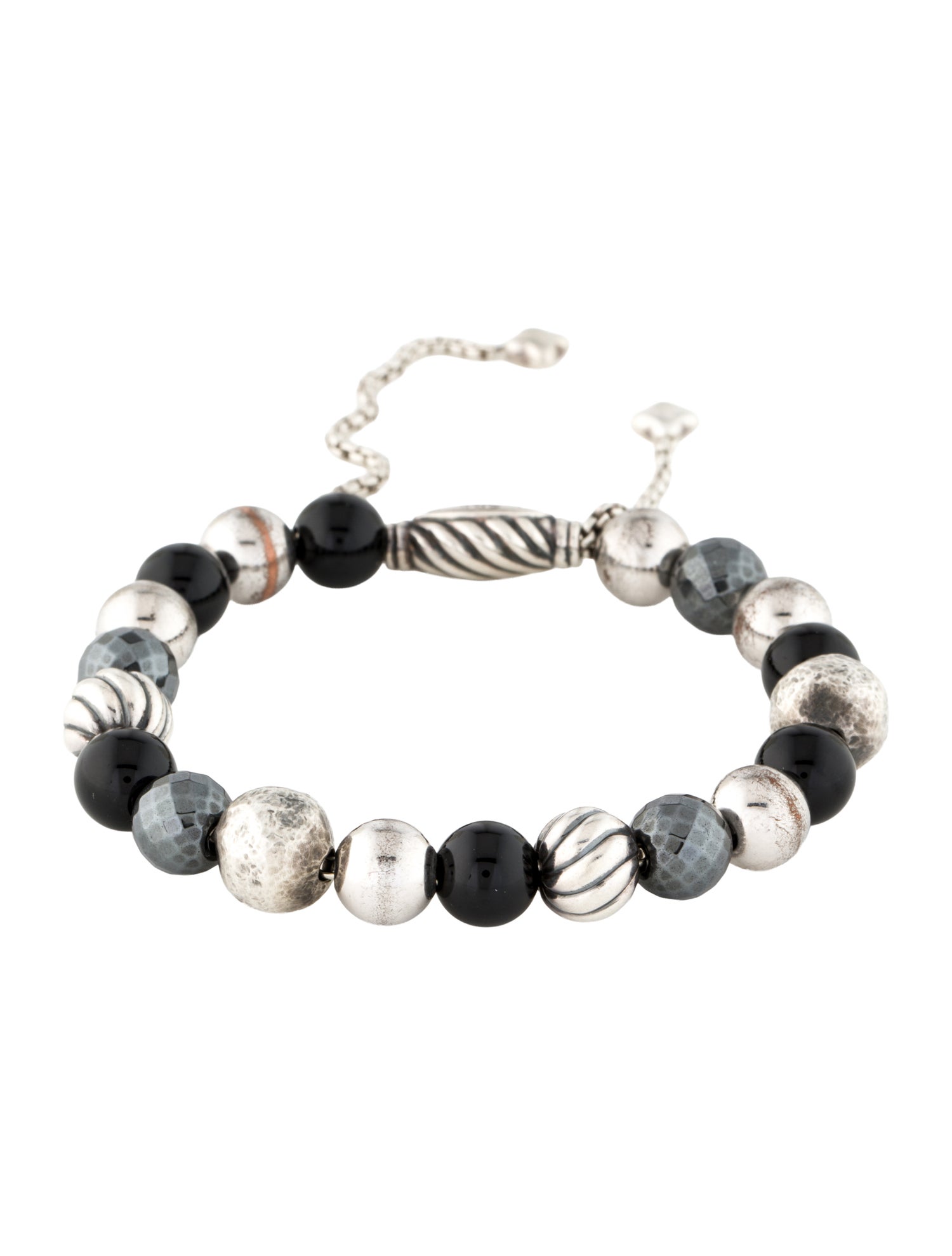 David Yurman Hematite & Onyx Elements Bracelet