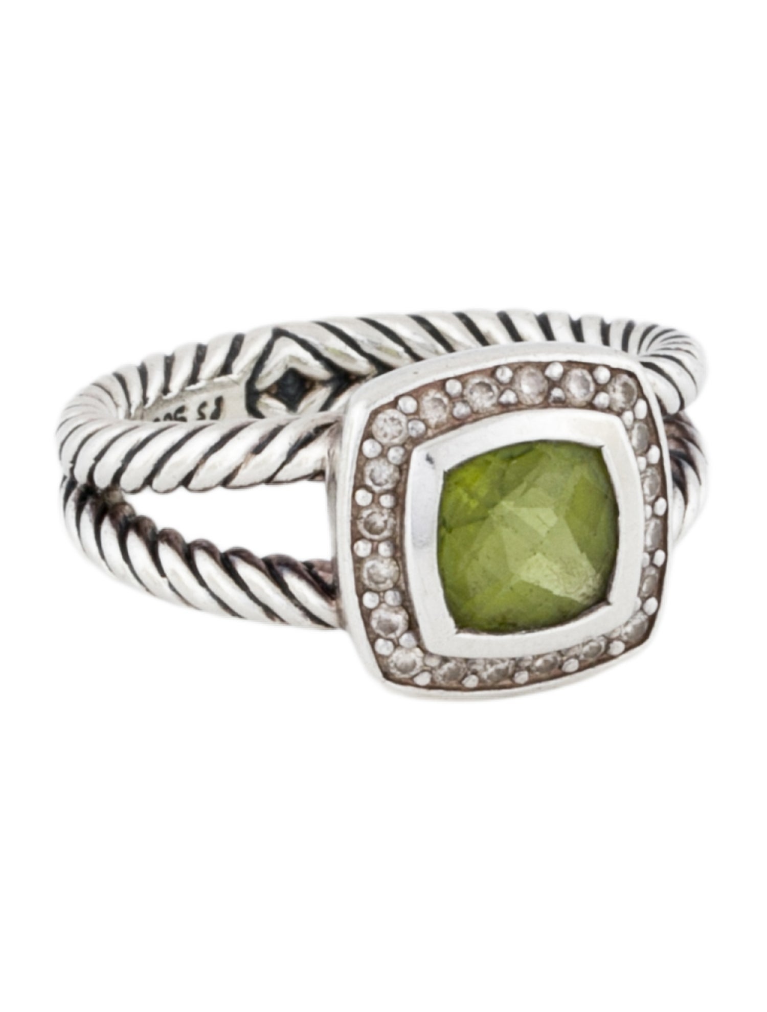 David Yurman Peridot & Diamond Albion Cocktail Ring