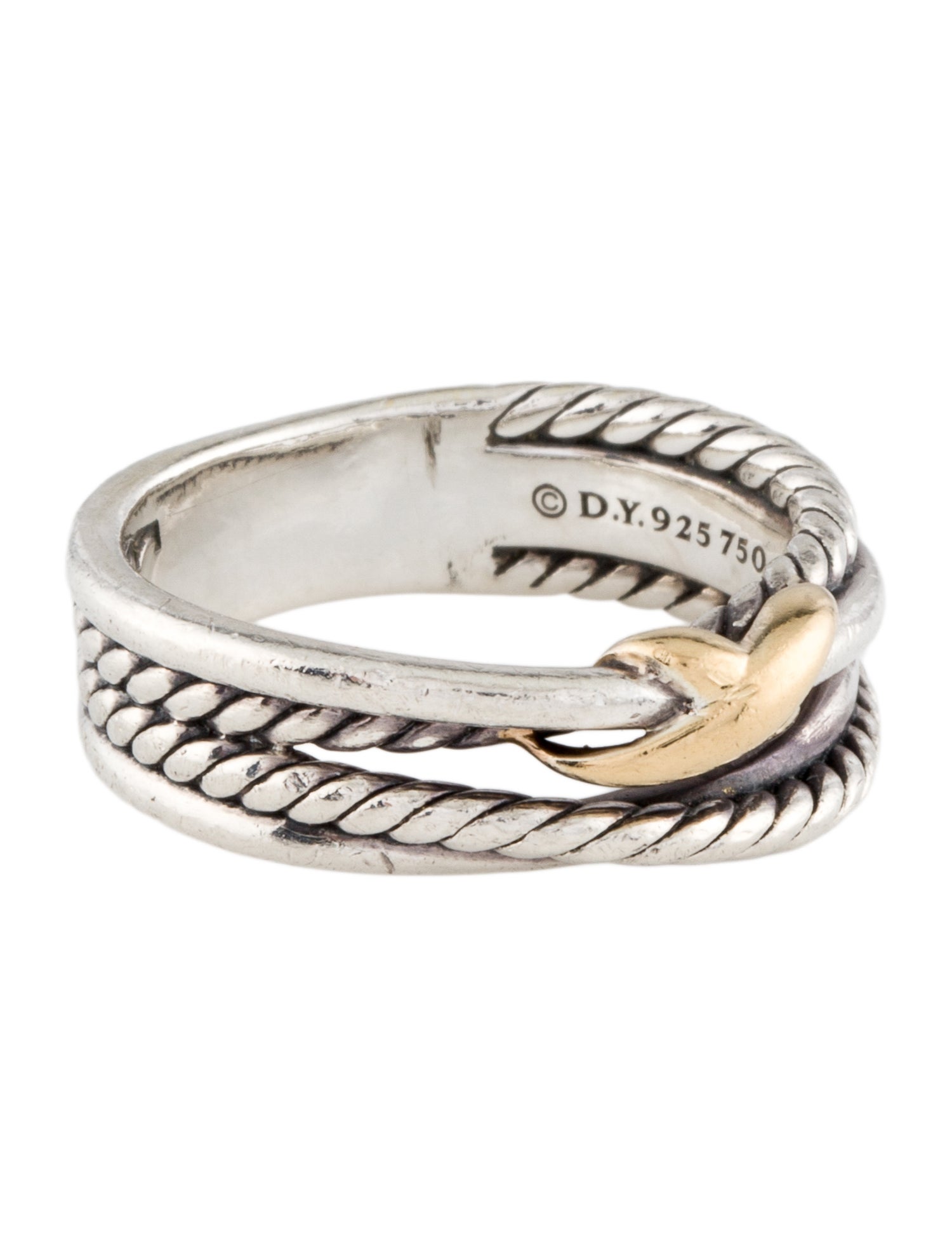 David Yurman Two-Tone X Crossover Band Ring