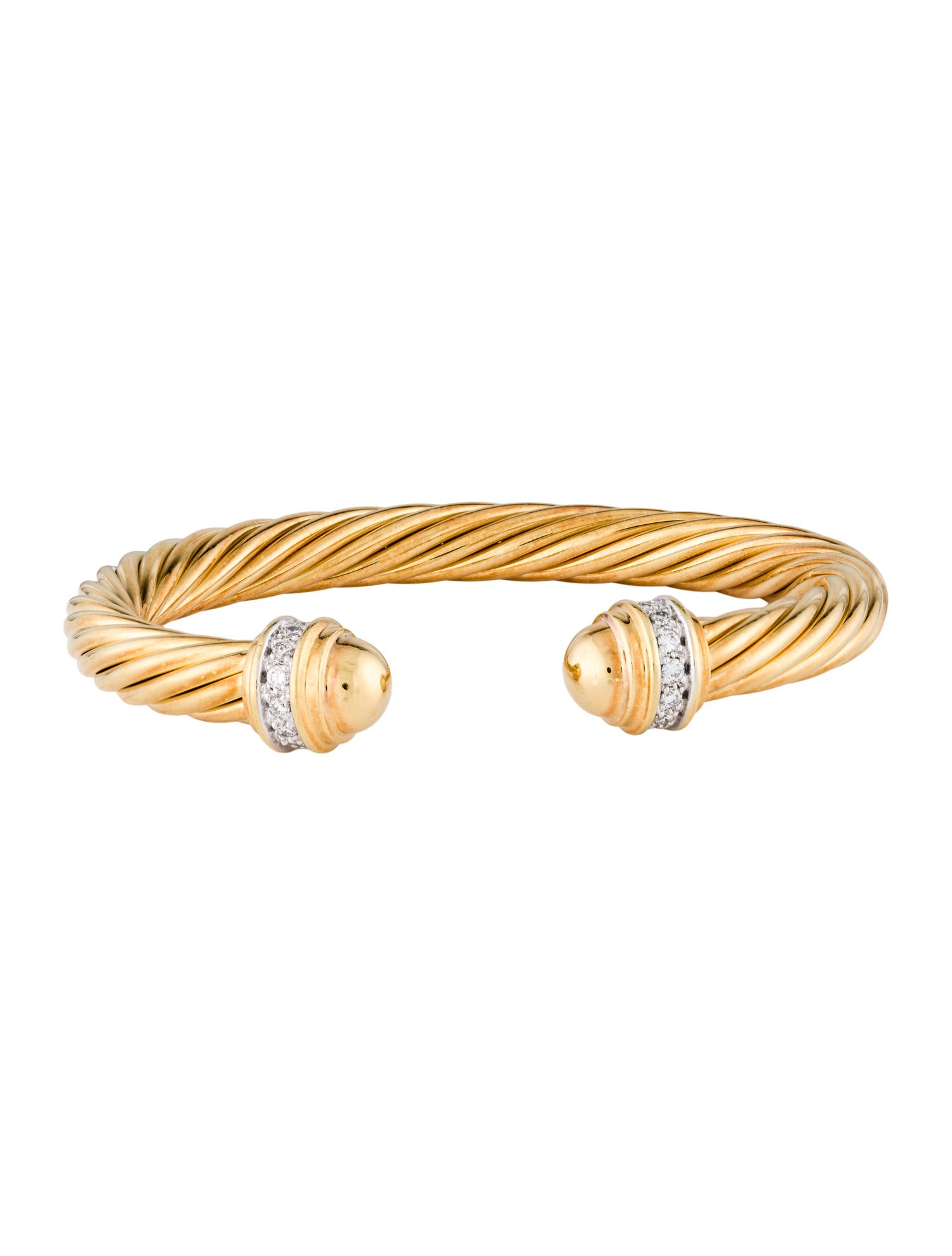 David Yurman 18K Diamond Classic Cablespira Bracelet