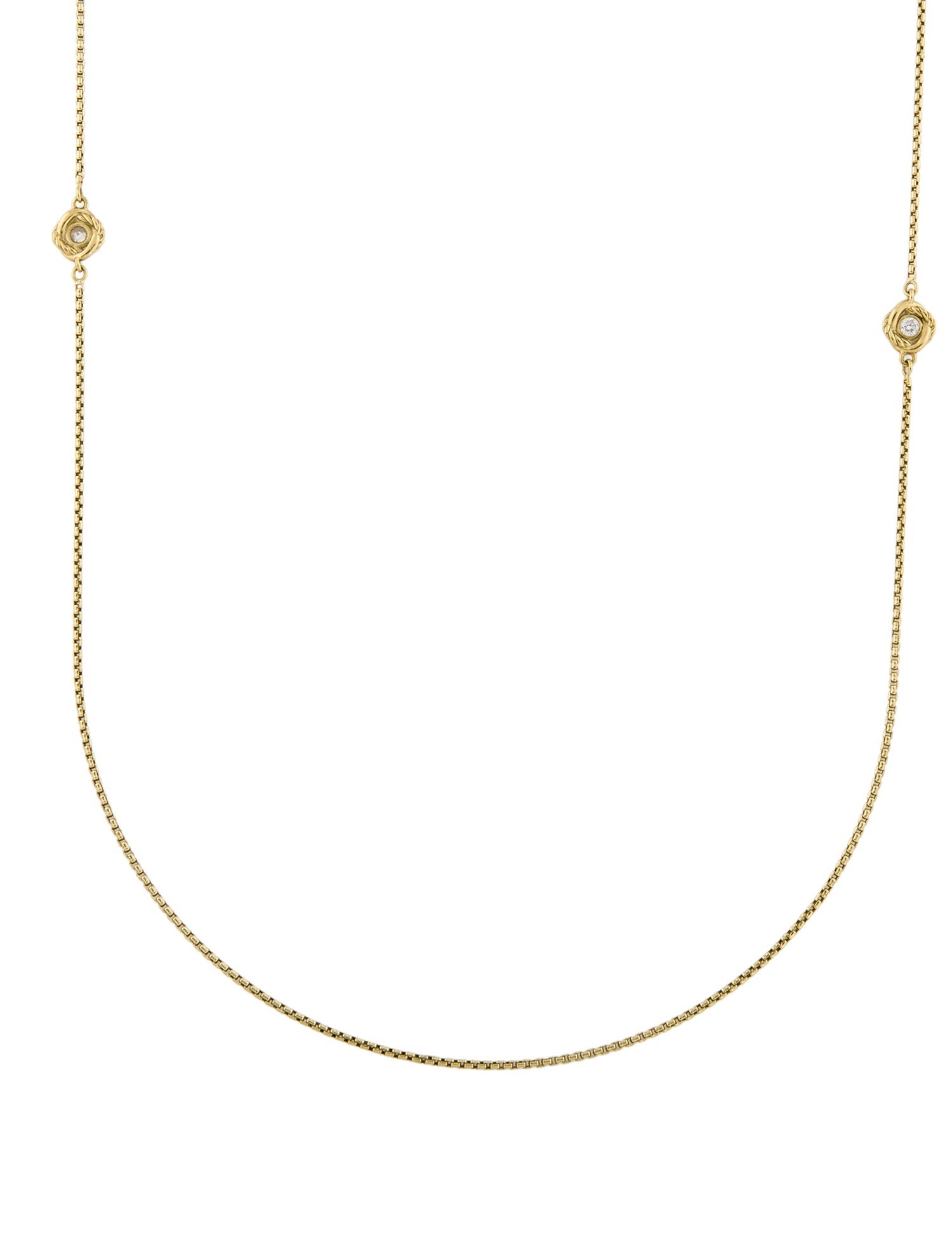 David Yurman 18K Diamond Long Infinity Station Necklace