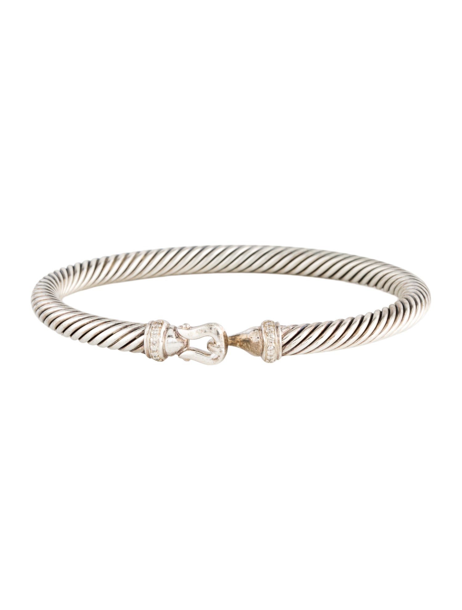David Yurman Diamond Buckle Classic Cable Bracelet