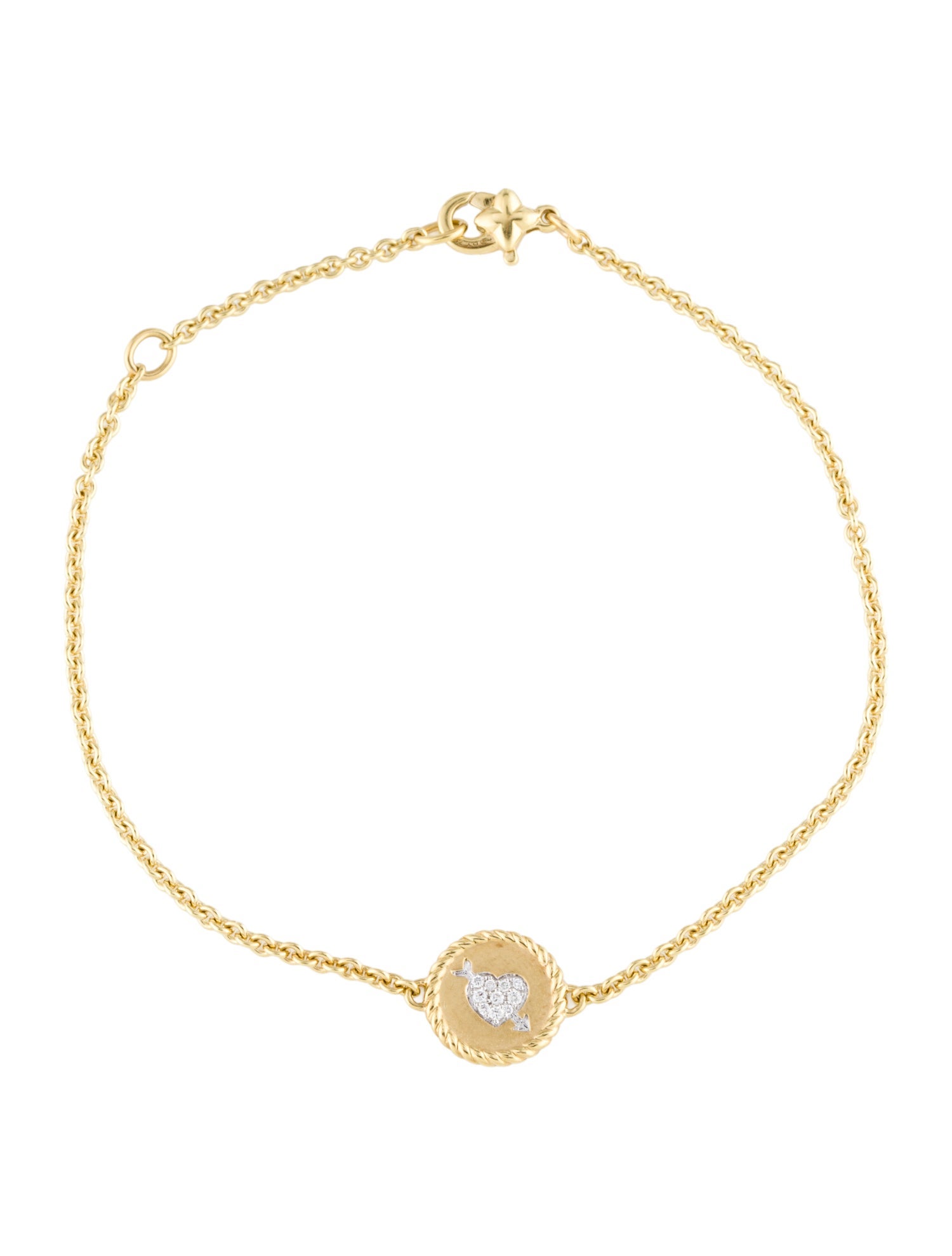 David Yurman 18K Diamond Heart Bracelet