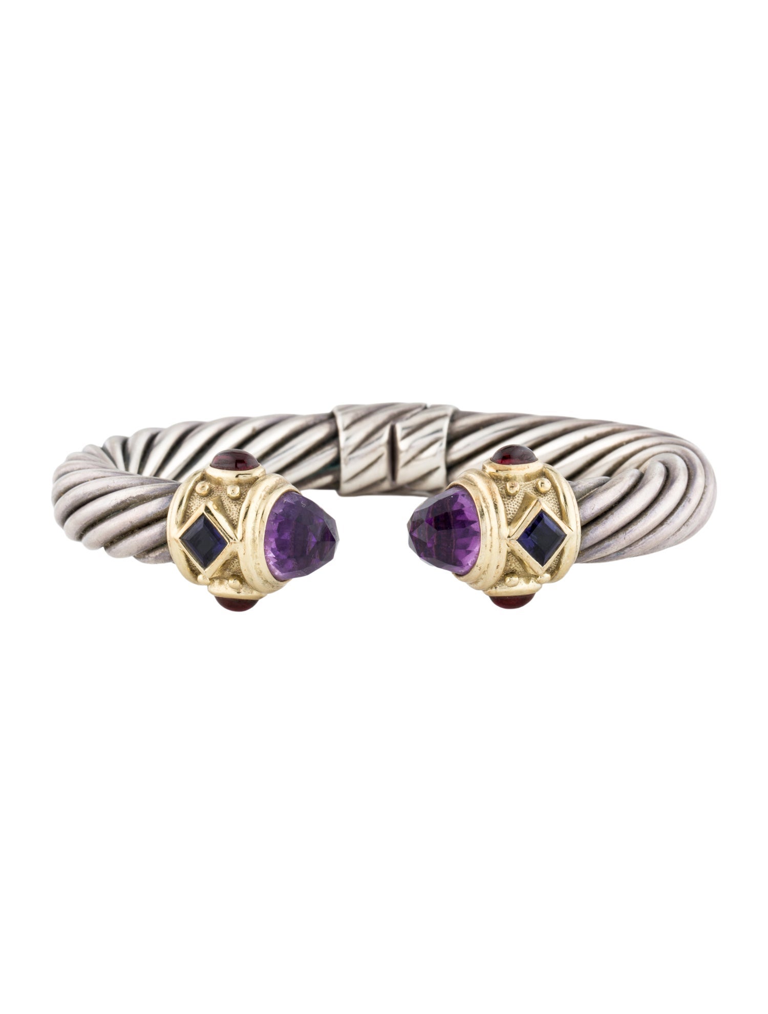 David Yurman Multi-Stone Renaissance Hinge Cuff
