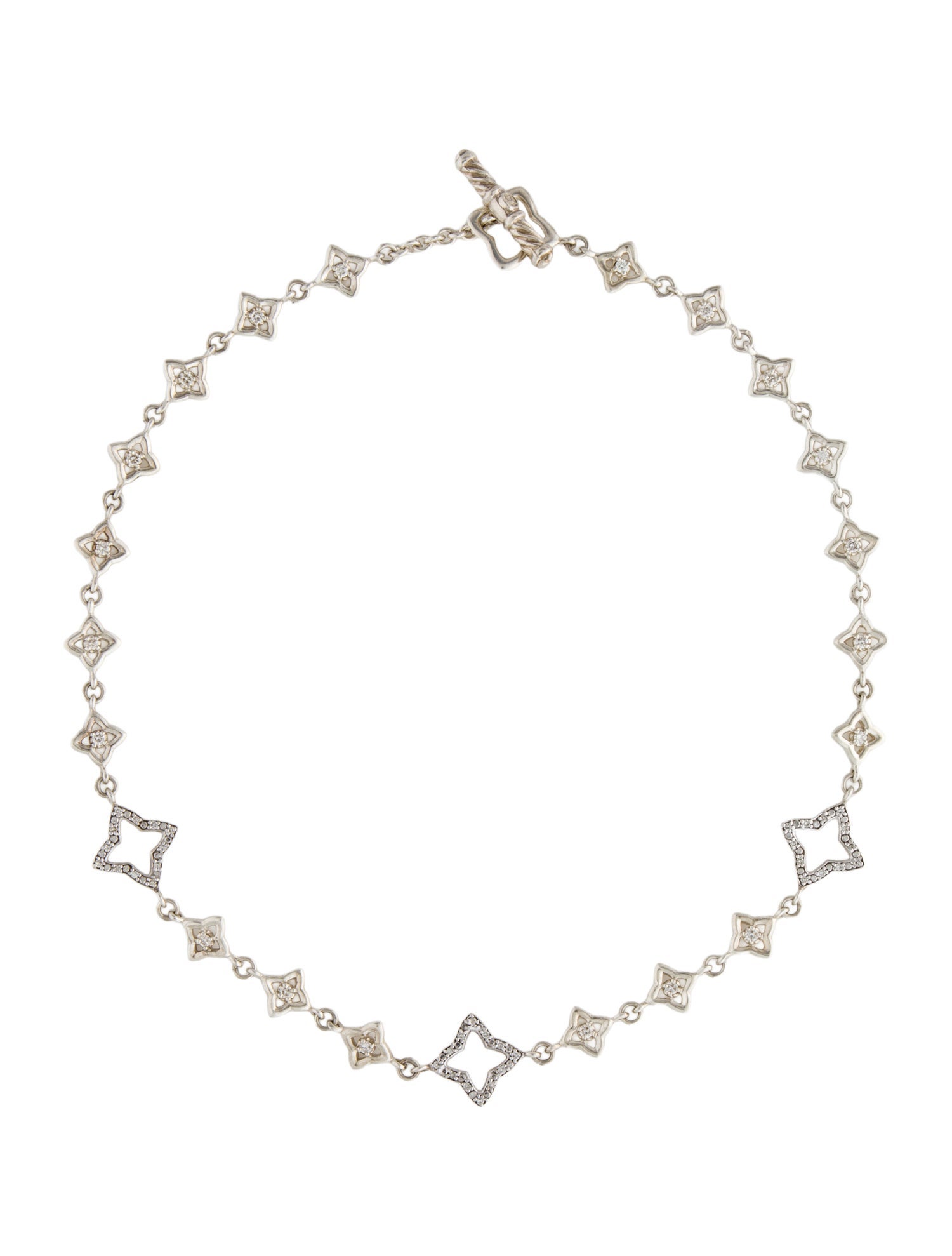 David Yurman Diamond Quatrefoil Choker Necklace