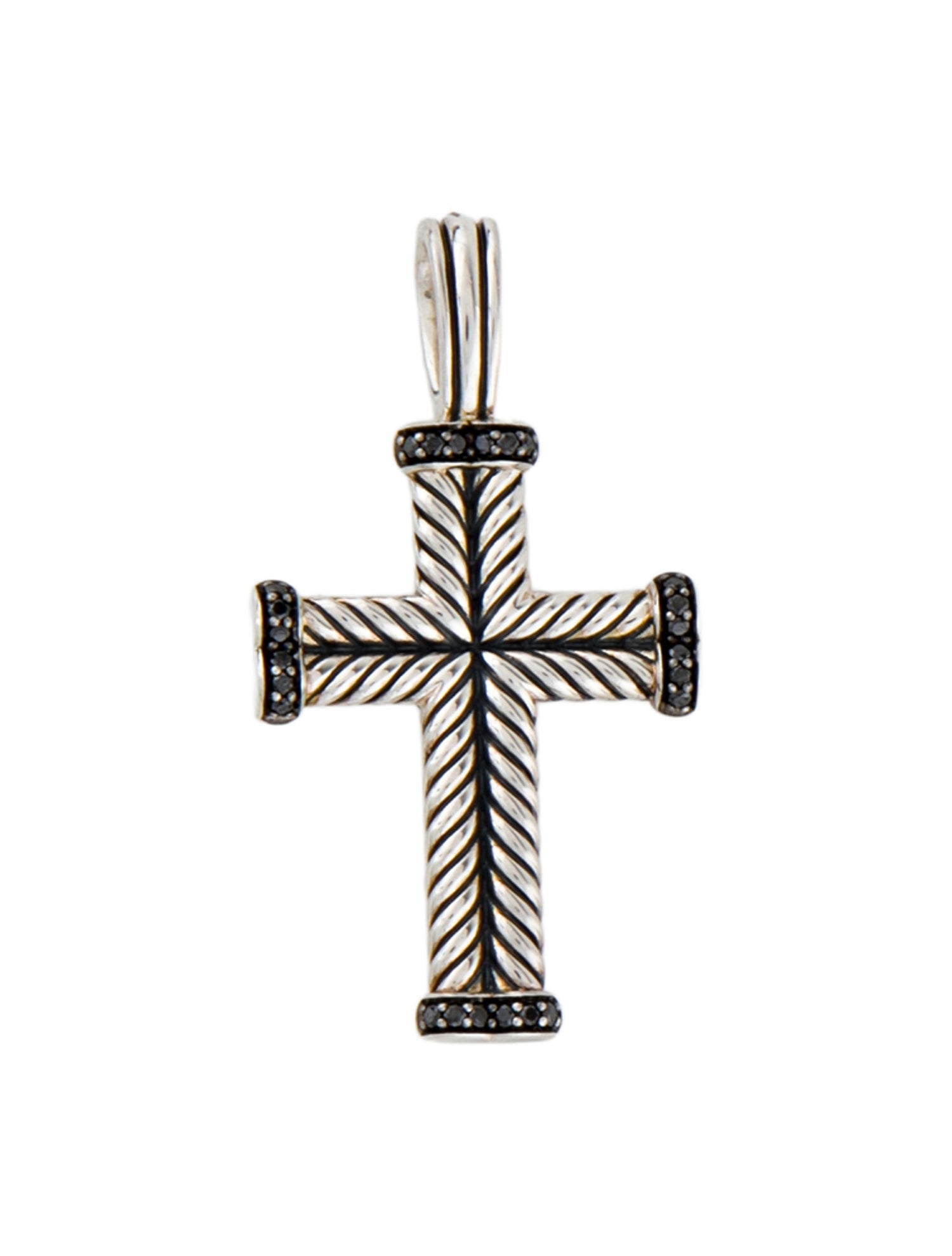 David Yurman Diamond Chevron Cross Pendant