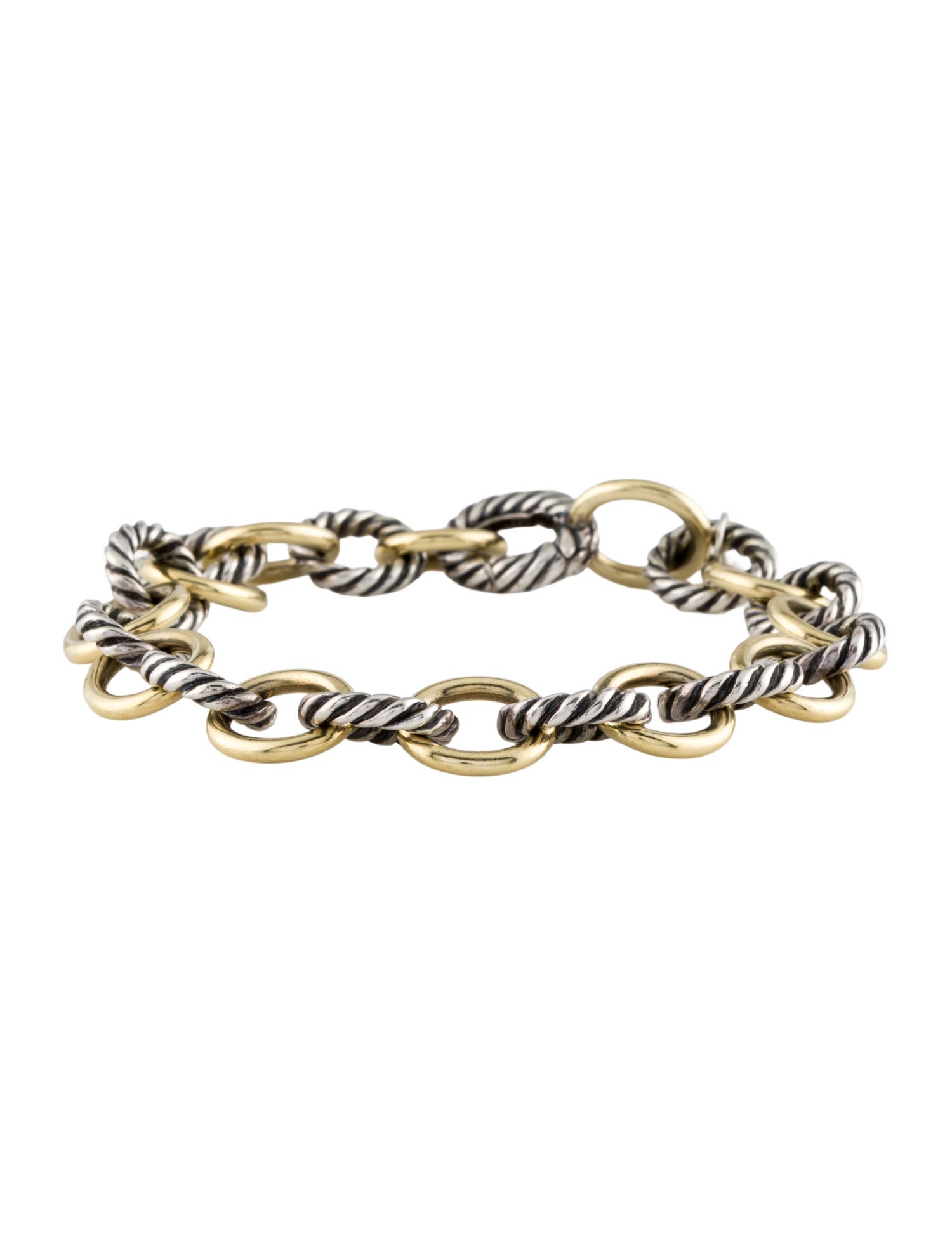 David Yurman Two-Tone Oval Link Chain Bracelet