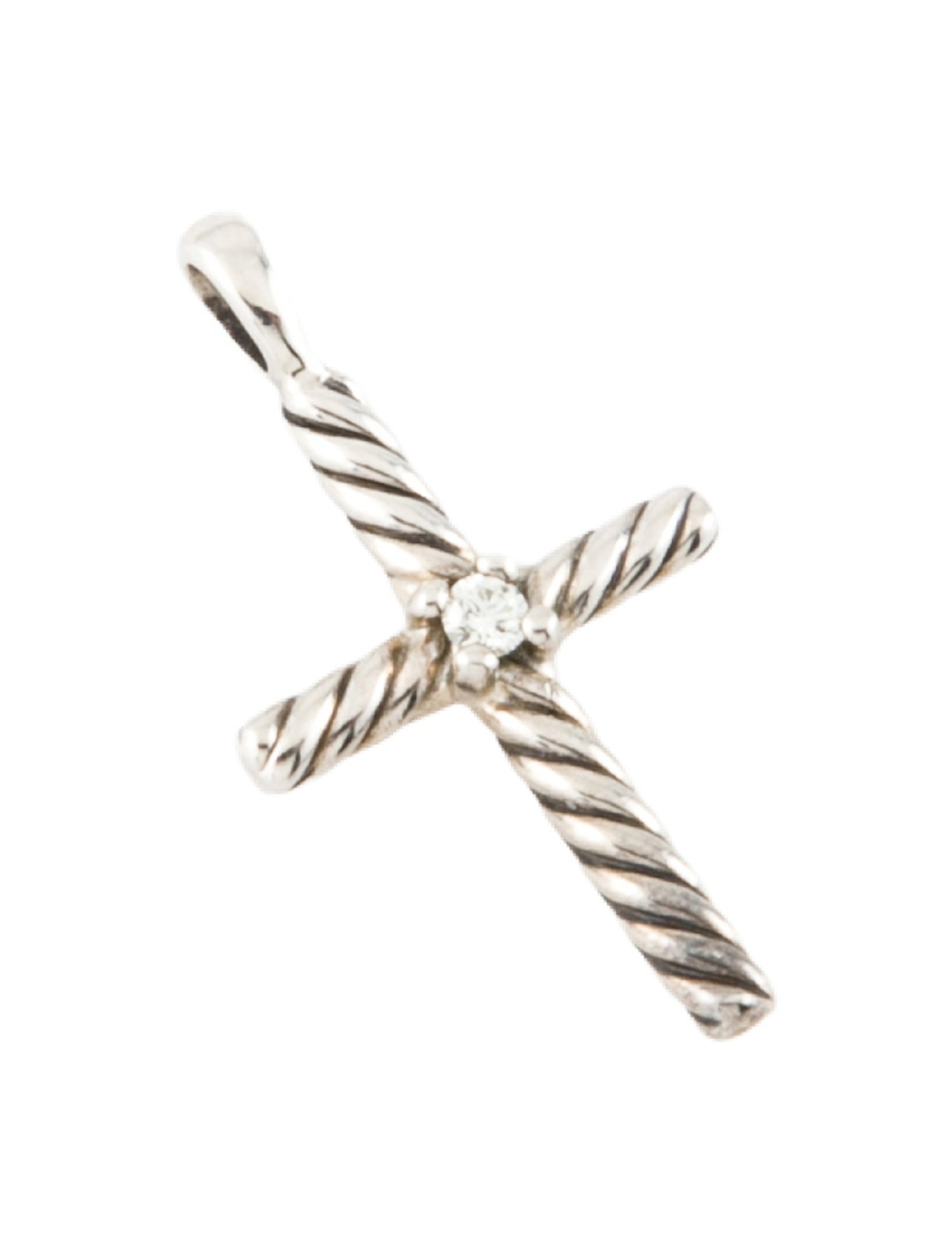 David Yurman Diamond Cable Cross Pendant