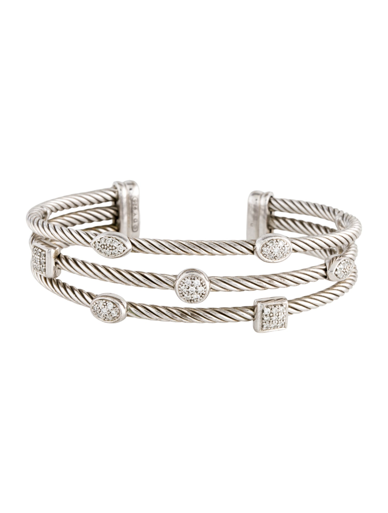 David Yurman Diamond Confetti Three-Row Cuff
