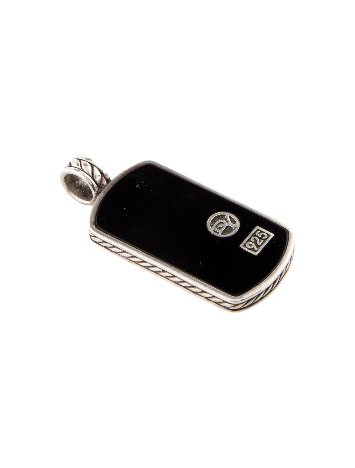 David Yurman Onyx Dog Tag Pendant