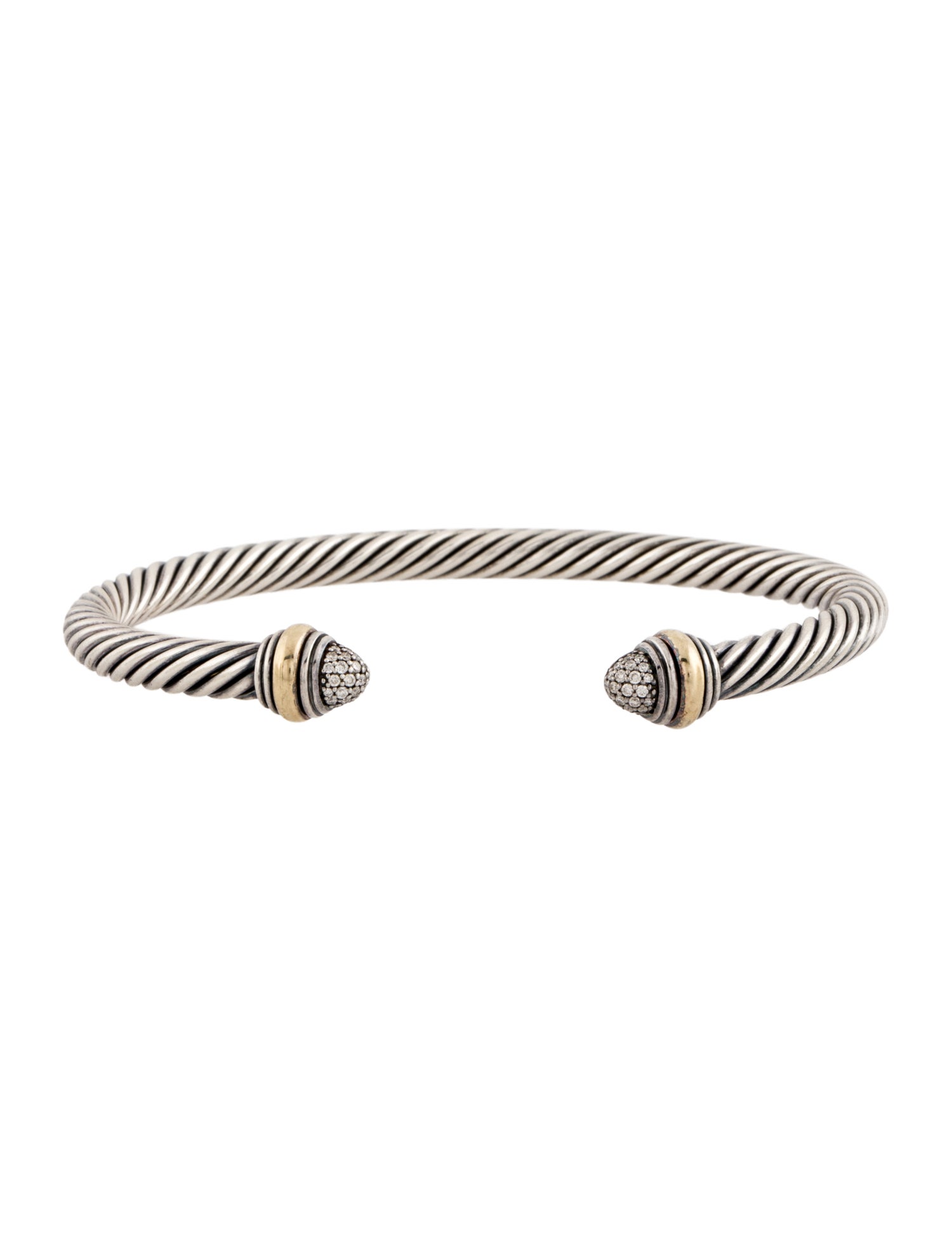 David Yurman Diamond Classic Cable Cuff Bracelet