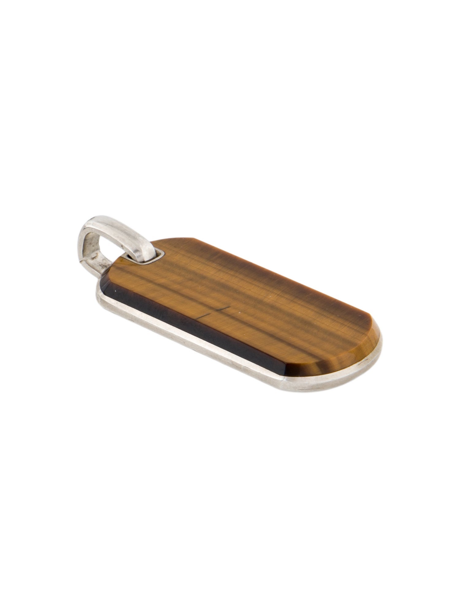 David Yurman Tiger's Eye Quartz Chevron Tag Pendant