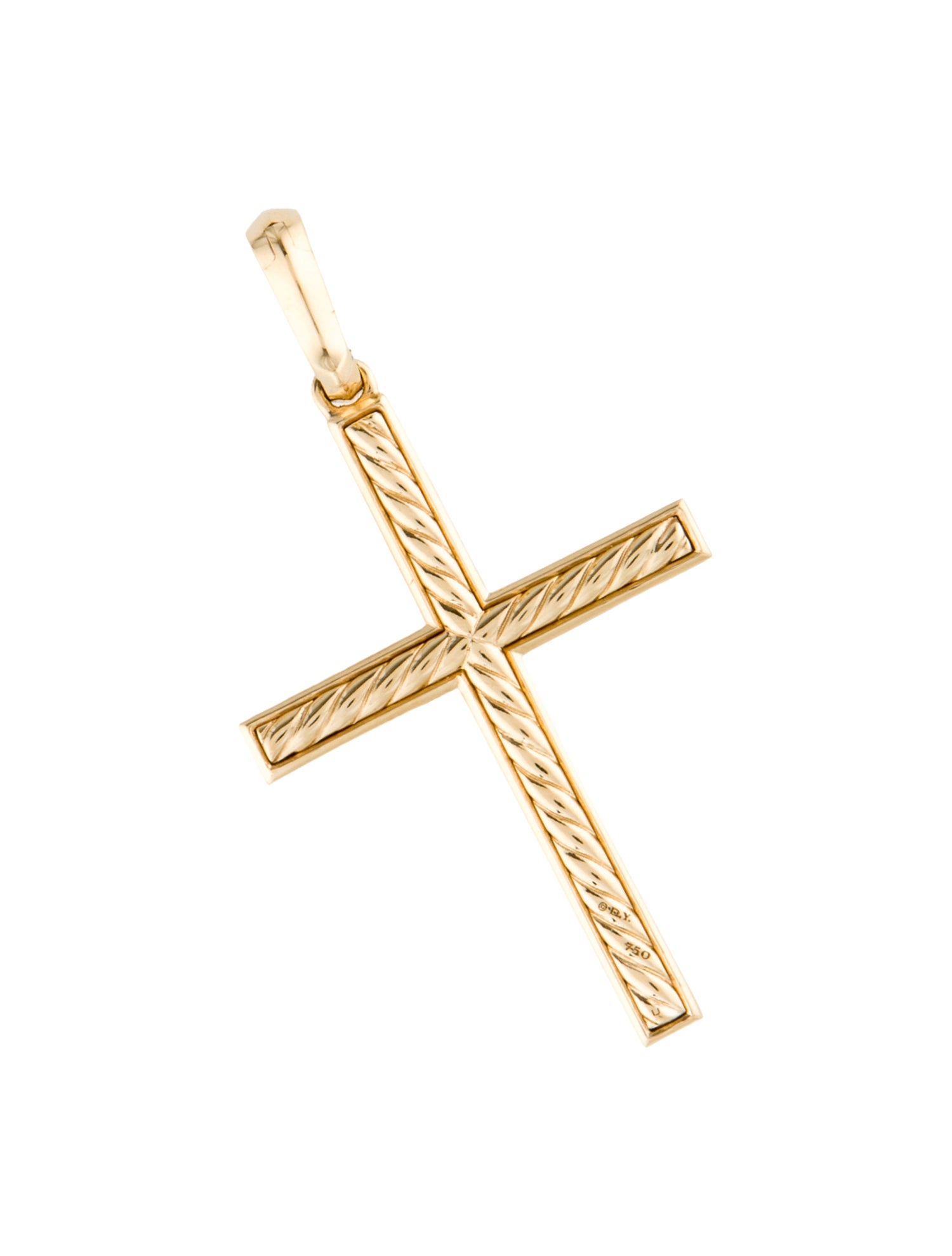David Yurman 18K Diamond Modern Renaissance Cross Pendant Necklace